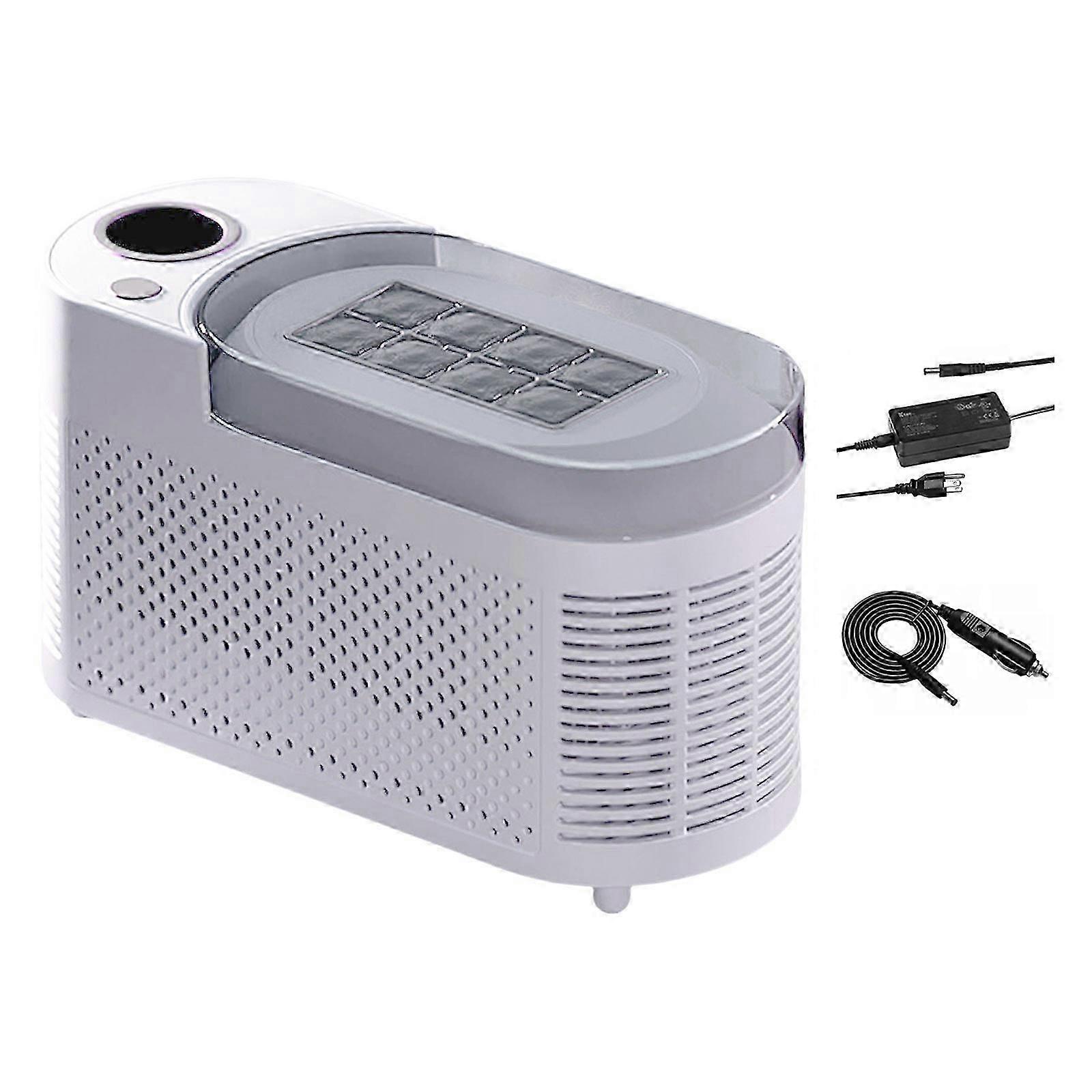 Portable Countertop Ice Maker Semiconductor Mini Car Electric Ice Machine For Home Kitchen Camping White