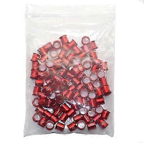 100pcs 8mm Diameter Aluminum Digital Ring for Pet Birds Customized in 4 Colors