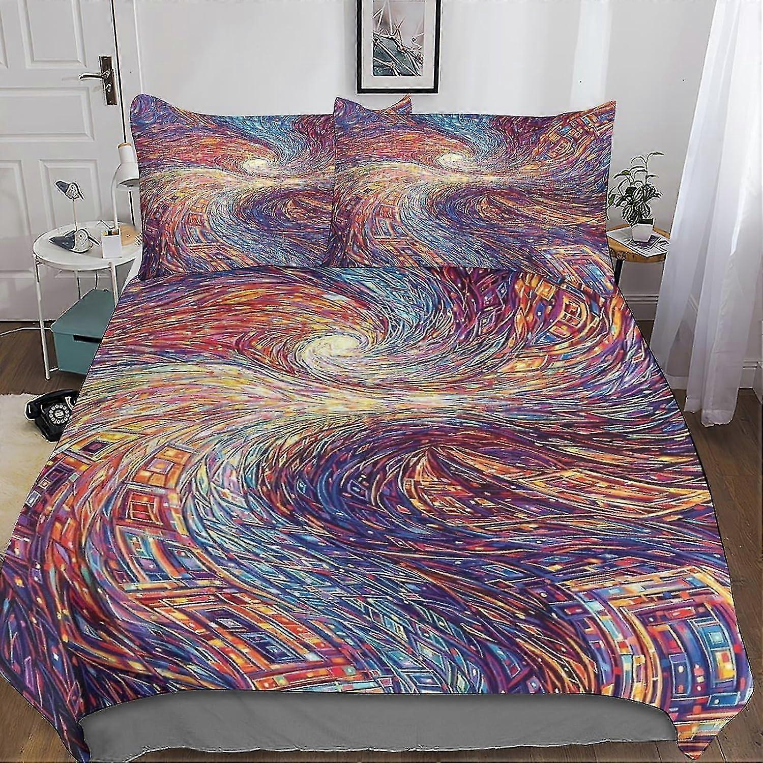 Abstract Art Duvet Cover Set 3D Printed, Soft Microfiber Minimalist Design Quilt Cover 3 Pieces with Zipper Closure for Certain Brand