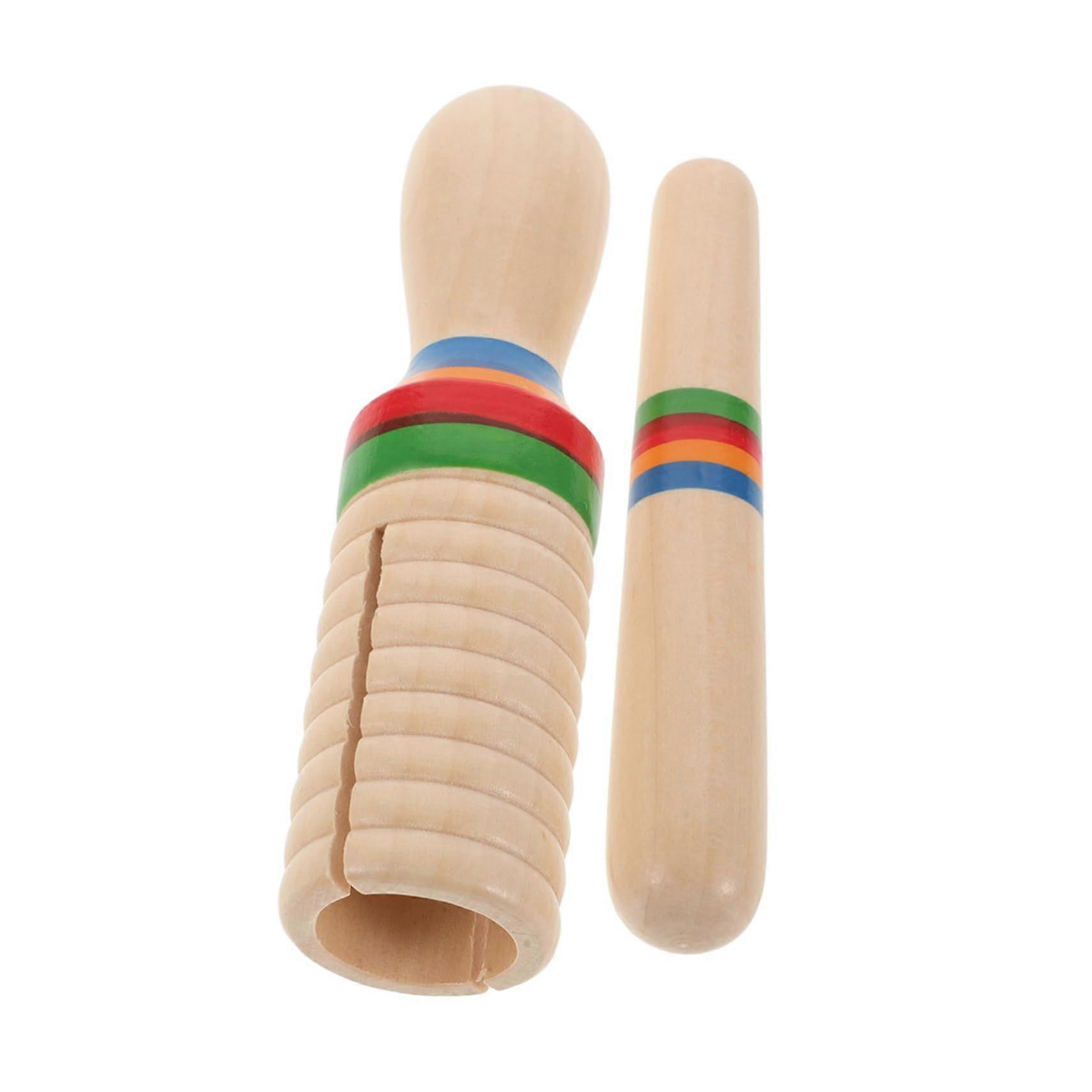 Musical Wooden Toy Set - Simple Percussion Instruments for Safe Learning, Promotes Rhythm and Hearing Skills for Kids