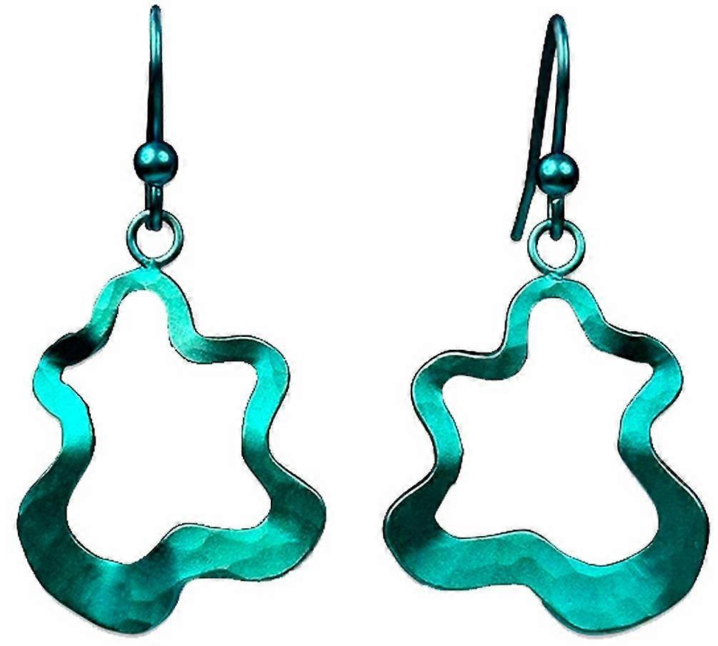 Ti2 Titanium Splat Drop Earrings - Kingfisher Blue