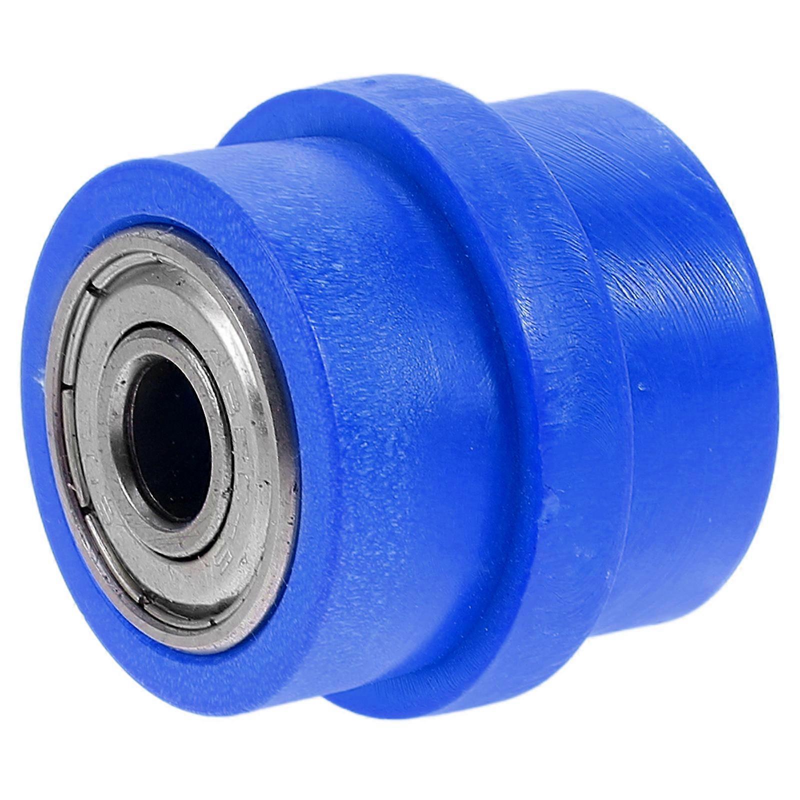 Motorcycle Chain Roller Tensioner Guide Wheel for Alignment Adjustment Blue Plastic with Bearing Steel 8mm