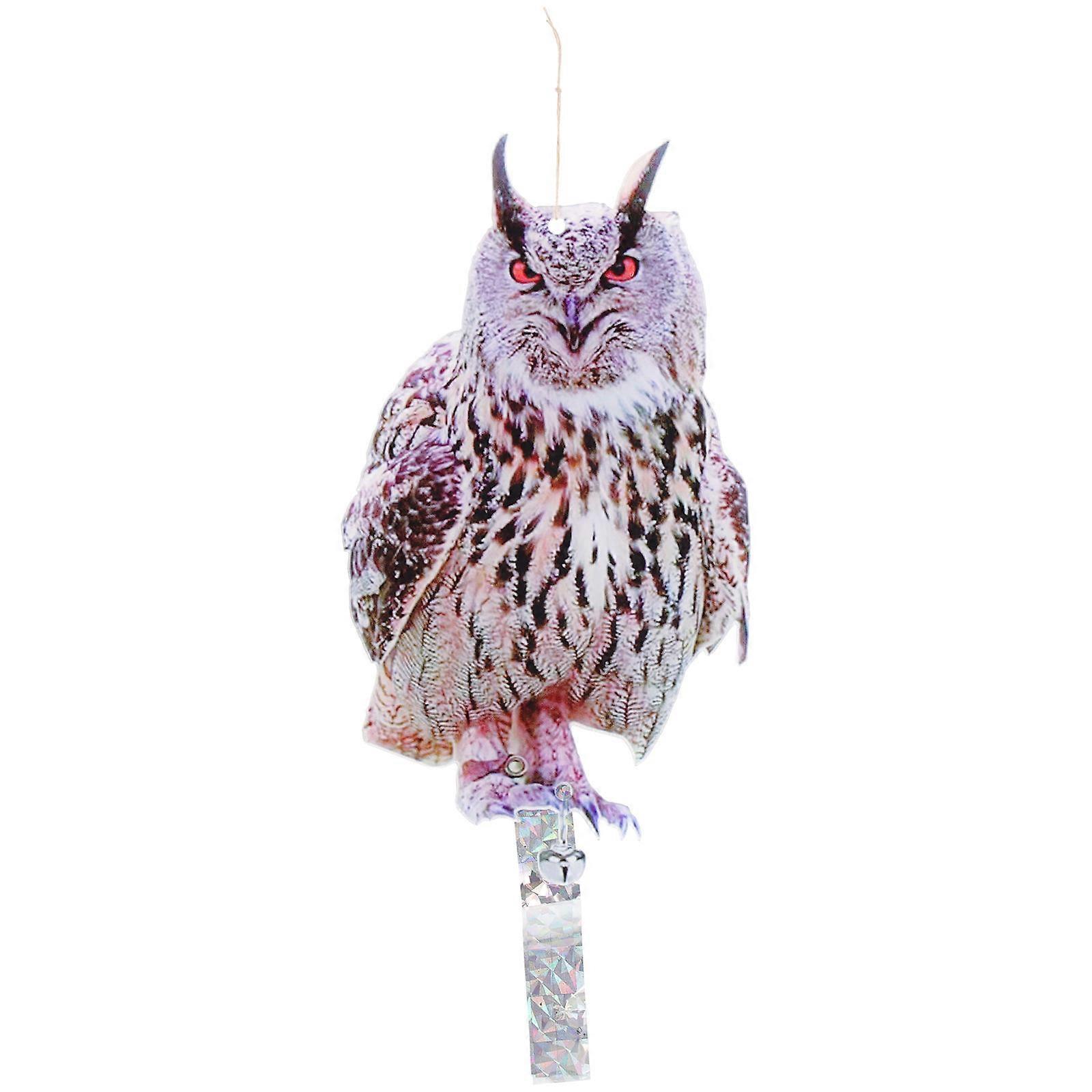 Reflective Owl Bird Deterrent with Realistic Eyes – Outdoor Hanging Scarecrow for Gardens, Orchards, Balconies, and Fruit Trees