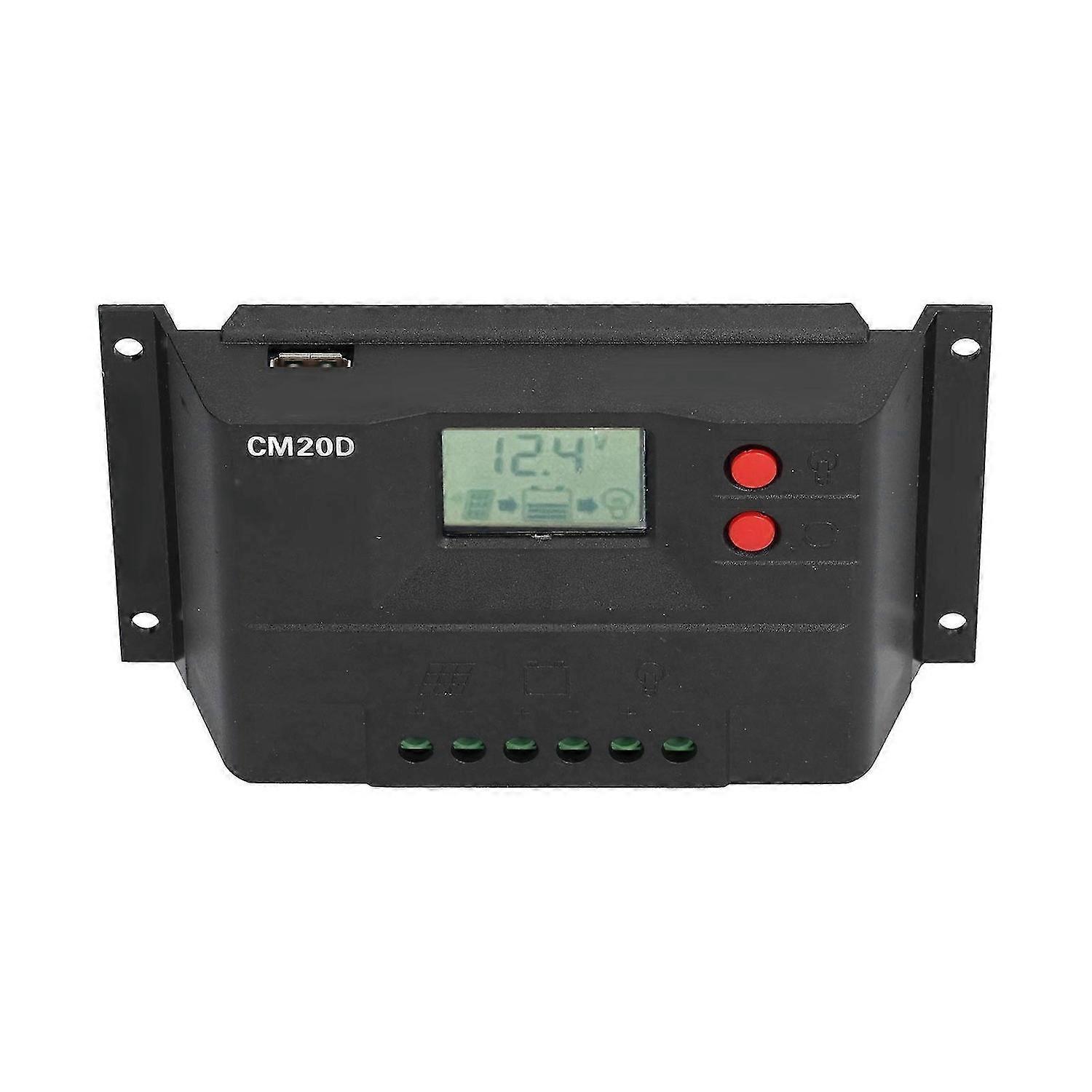 Solar Charge Controller 12V 24V Automatic Durable Circuit Protection LCD Solar Controller for Home Use20A