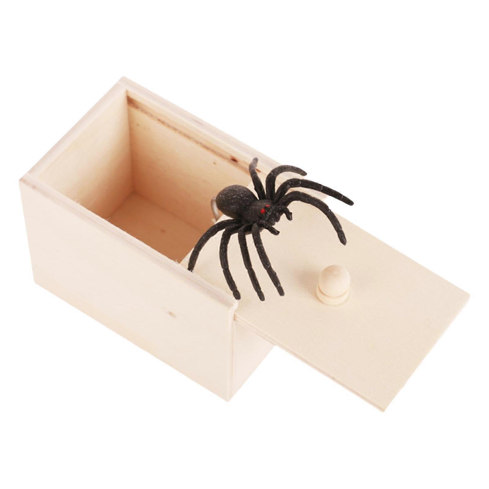 Spider Prank Box, Handmade with Soft Rubber Spider, Hilarious for Halloween, April Fool's Day