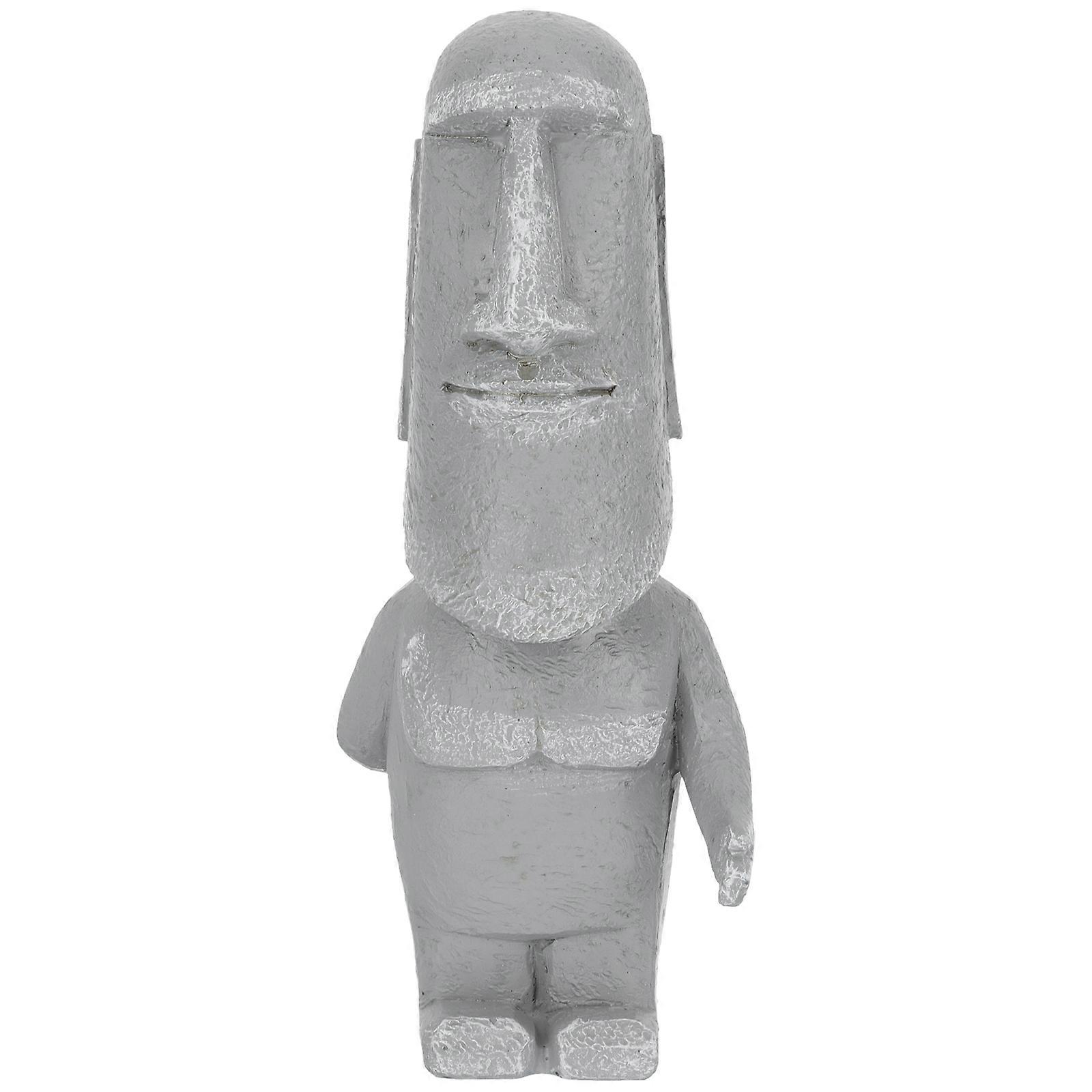 Decorative Statue Resin Moai Decor Statue Style Decorative Figurine Friends Decor 1Set