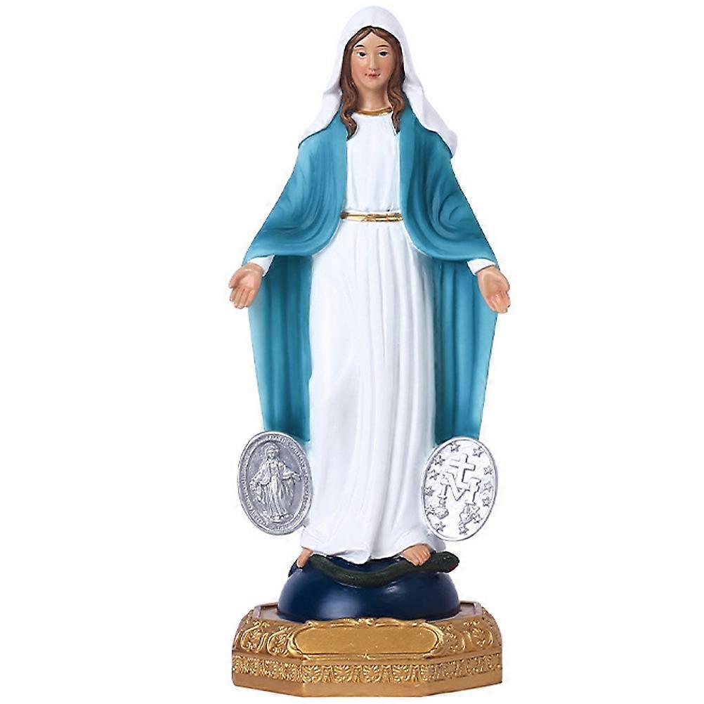 Mini Statue Resin Craft Decor Simple and Generous Style Religious People Church Decoration 20.3x8.2cm 1Set