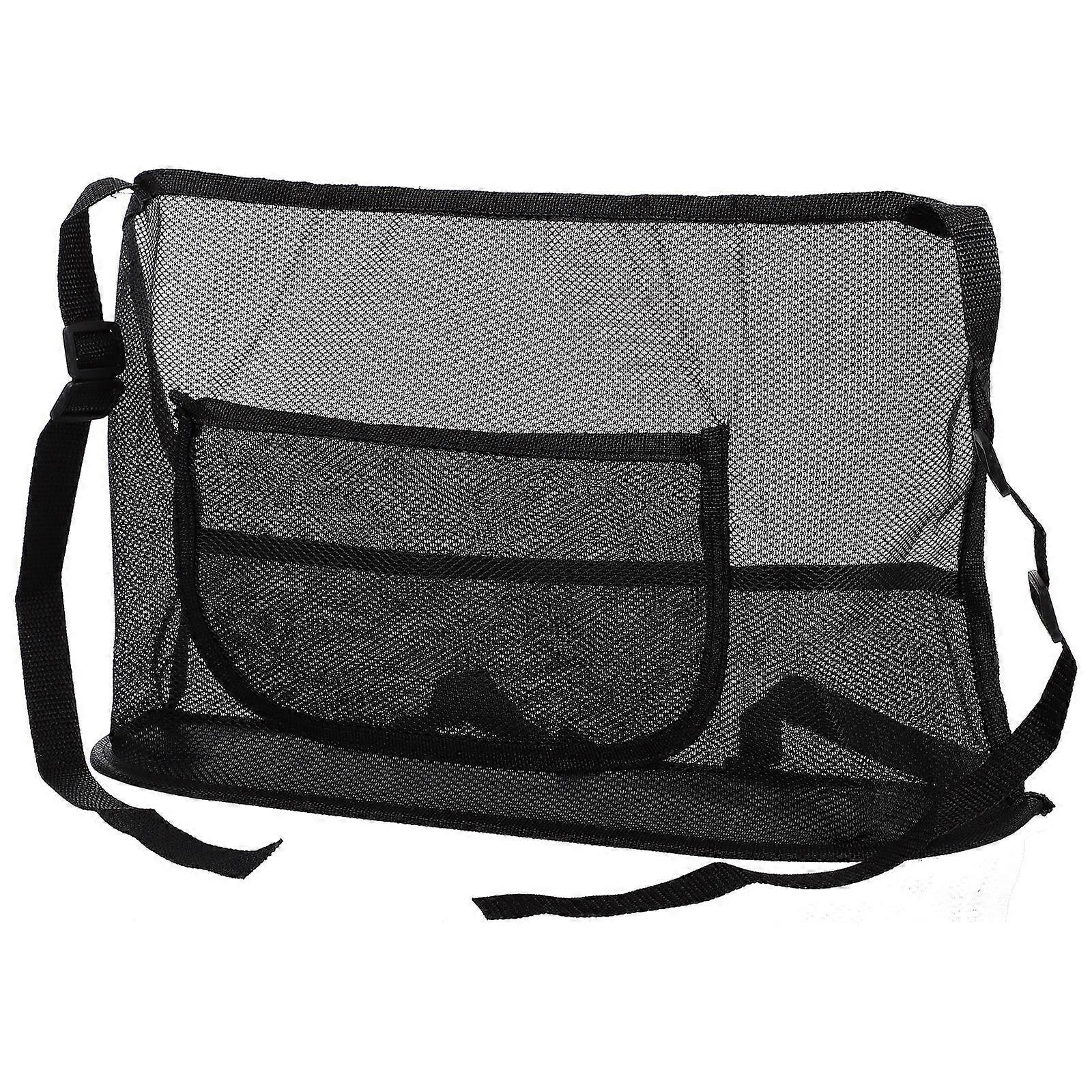 Car Seat Net Organizer Car Travel Pet Owners Black Polyester 15.7×4.5×0.6in Safe And Durable 1Pack