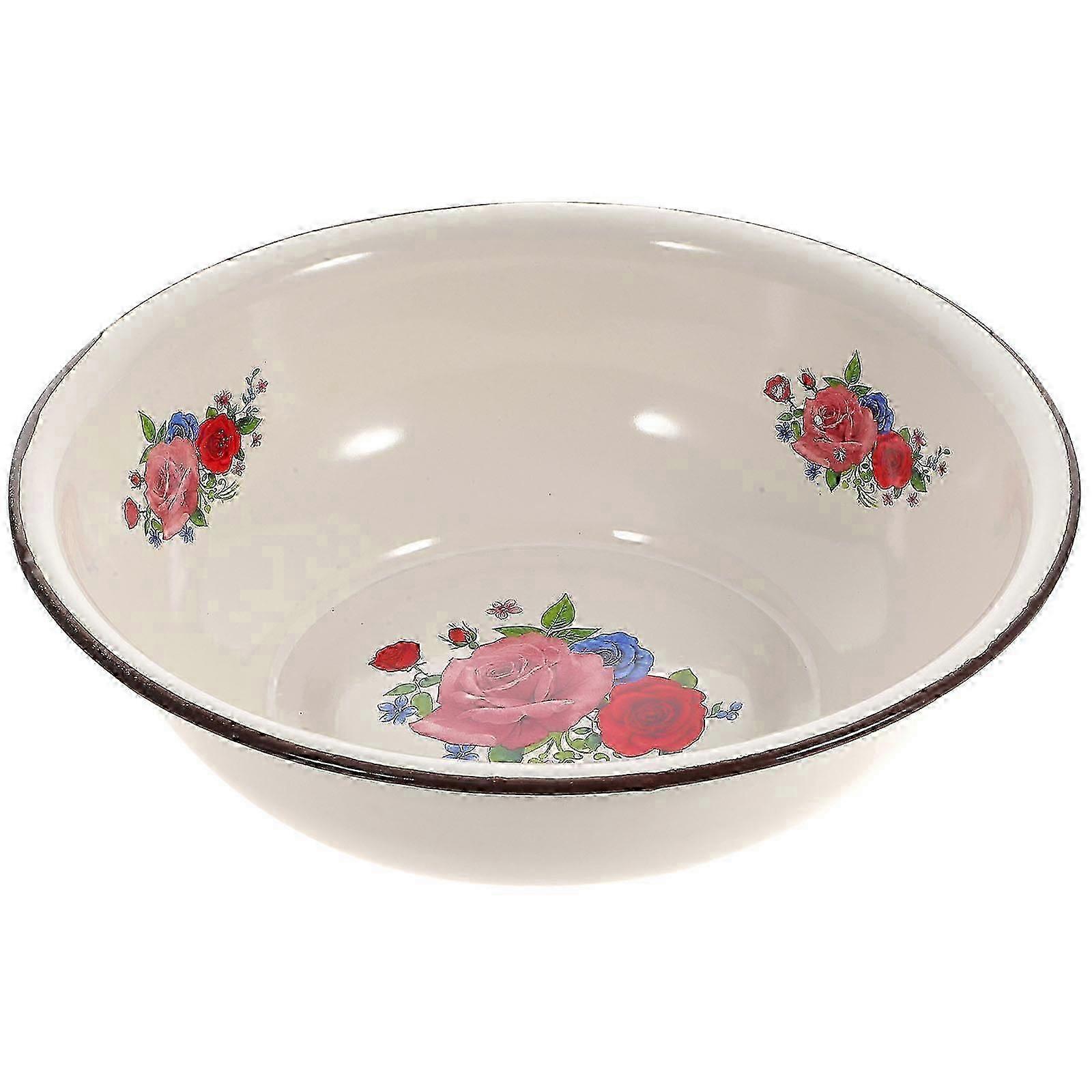 Retro Enameled Mixing Basin - Thickened Kitchen Supplies in Assorted Styles for Baking & Cooking Use - Durable & Stylish
