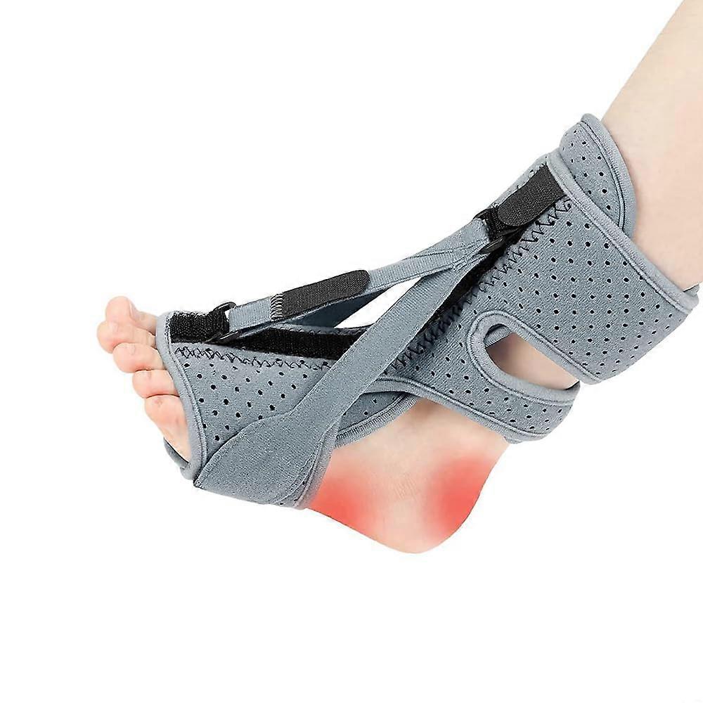 Plantar Fasciitis Night Splints Drop Footrest with Adjustable Strap Support Orthosis Splint Support Bandage for Plantar Fasciitis Pain Relief Gray