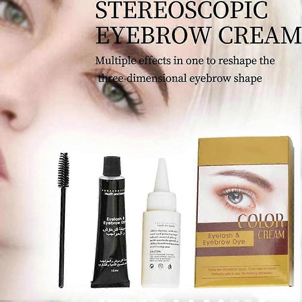 Eyebrow Dye Kit Long Lasting Eyebrow Dye Activator and Brush for Professional and Beginner