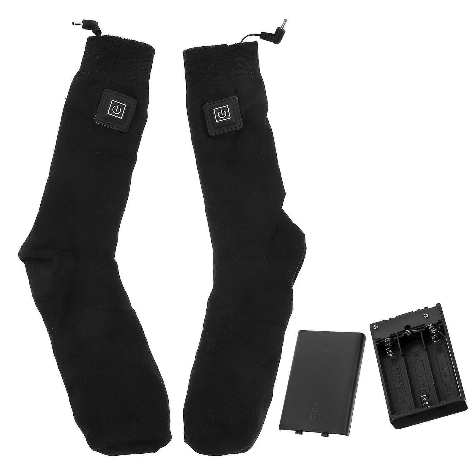 Washable Electric Socks with Battery Box Three-Level Adjustable Heating Winter Warm Socks 1 Pair
