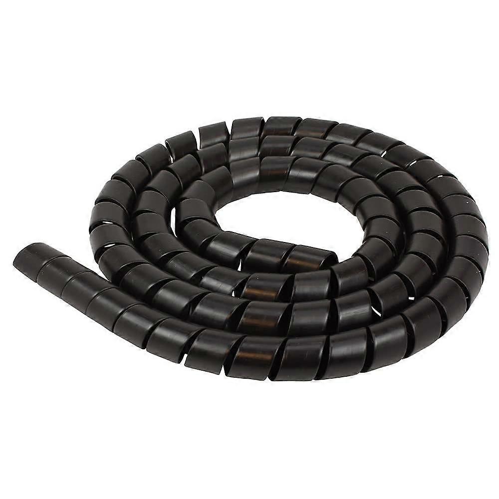 Cable Spiral Hose Flexible Black Plastic 10mm Diameter 1m Length for Car Motorcycle Computer Cable Protection