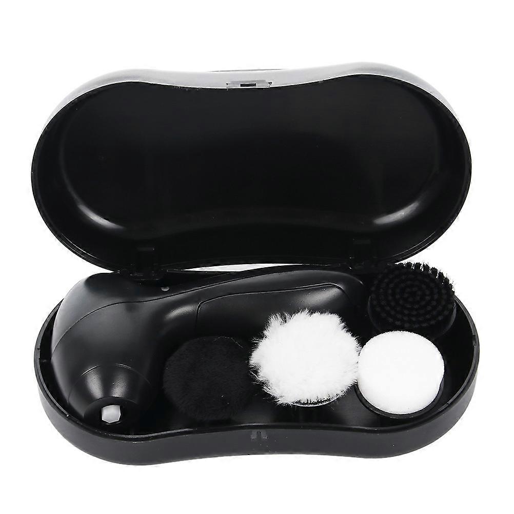 1 Set Portable Electric Shoe Polisher with Care Supplies Black