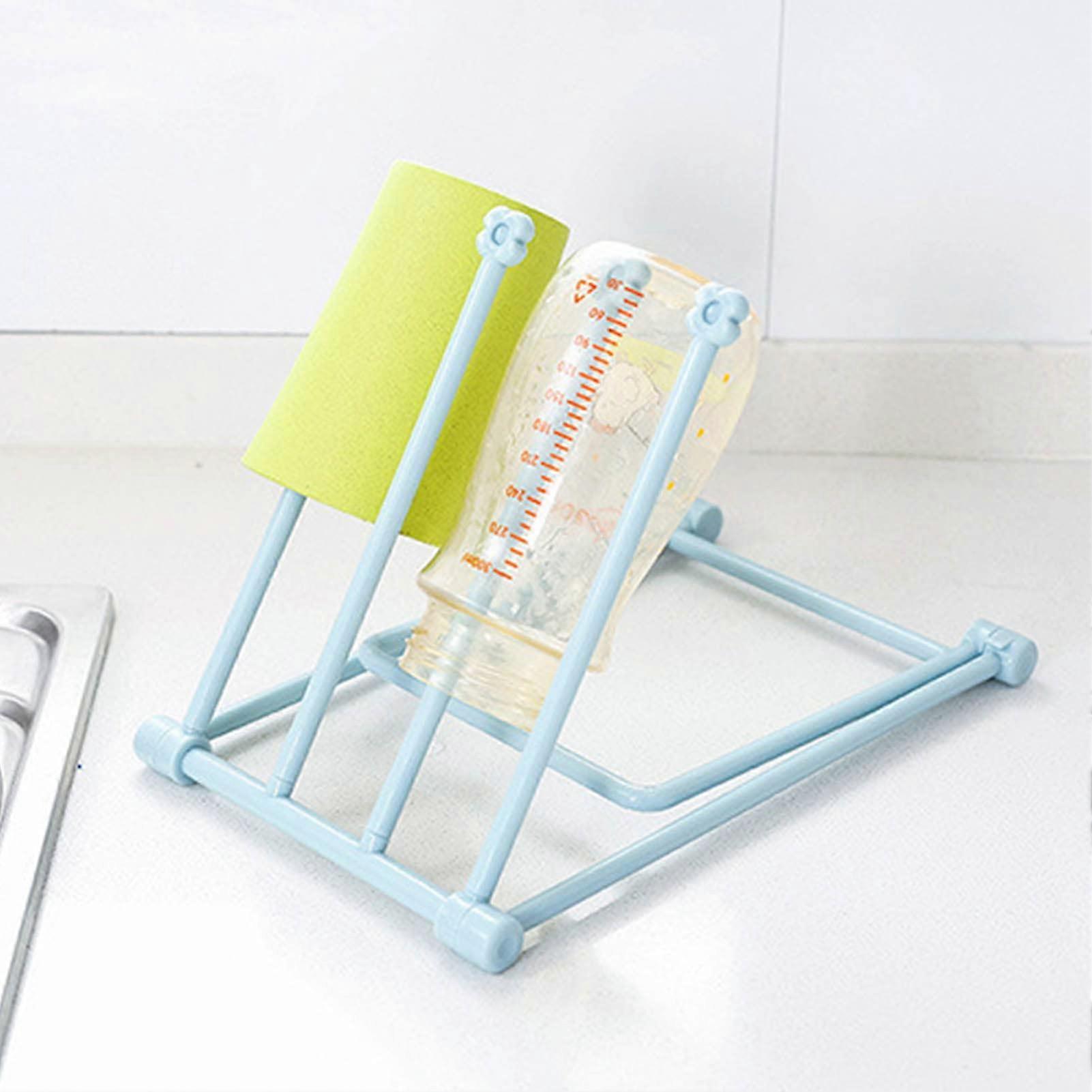 Essay dish towel drying rack, foldable towel rack, storage holder for the kitchen – vertical towel holder with 4 arms in light Gcolor (light blue)