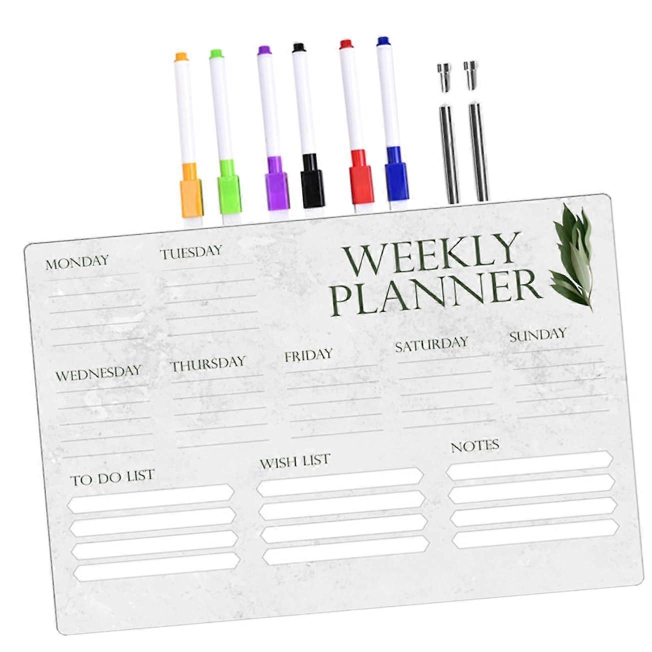 Weekly Planner Table Note Board Wipe Clean Memo Board for Office Home School