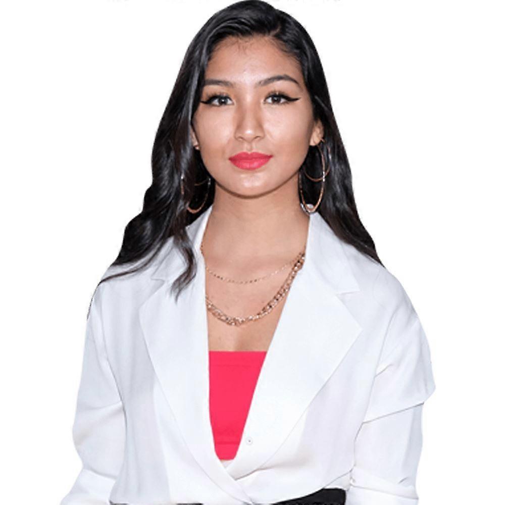 Sarah Foxx (vit skjorta) halvkropp kompis utskärning