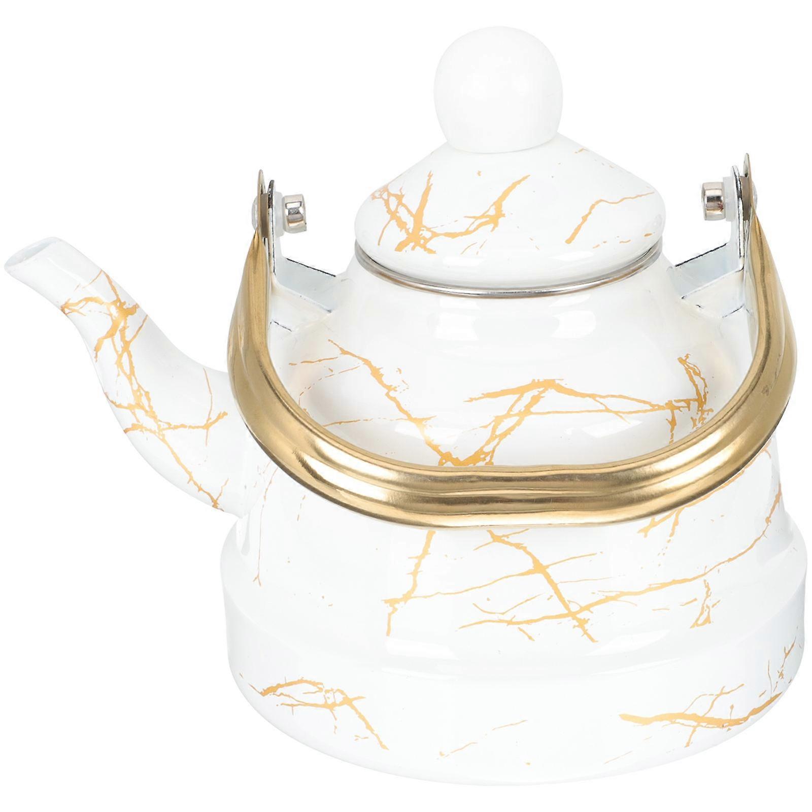 Water Kettle Stovetop Enamel Teakettle Pear-Shaped For Home Relaxation Multi 7.9X7.1X5.3In Thermal 1Set