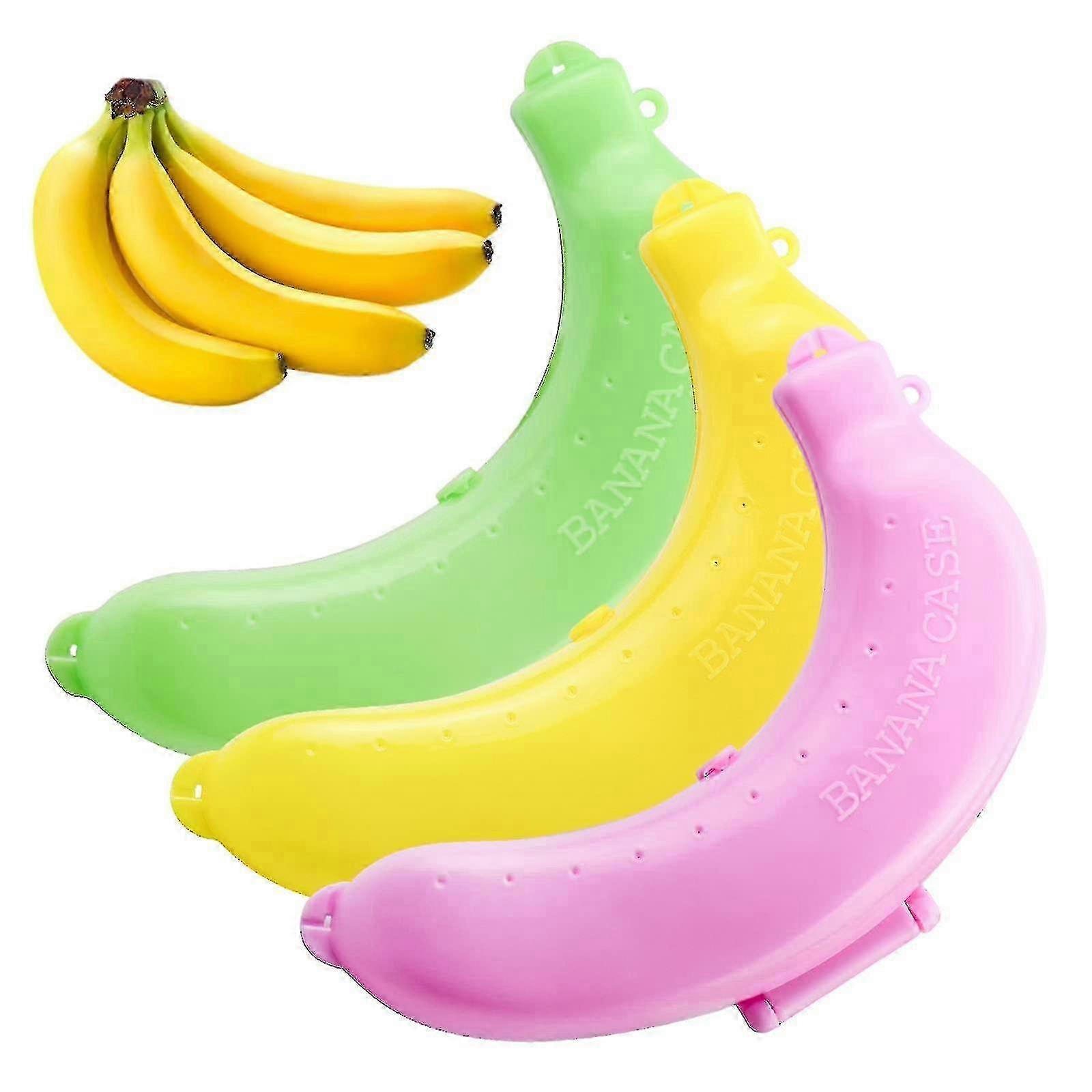 Banana guard case for travel, 3-pack reusable banana holder