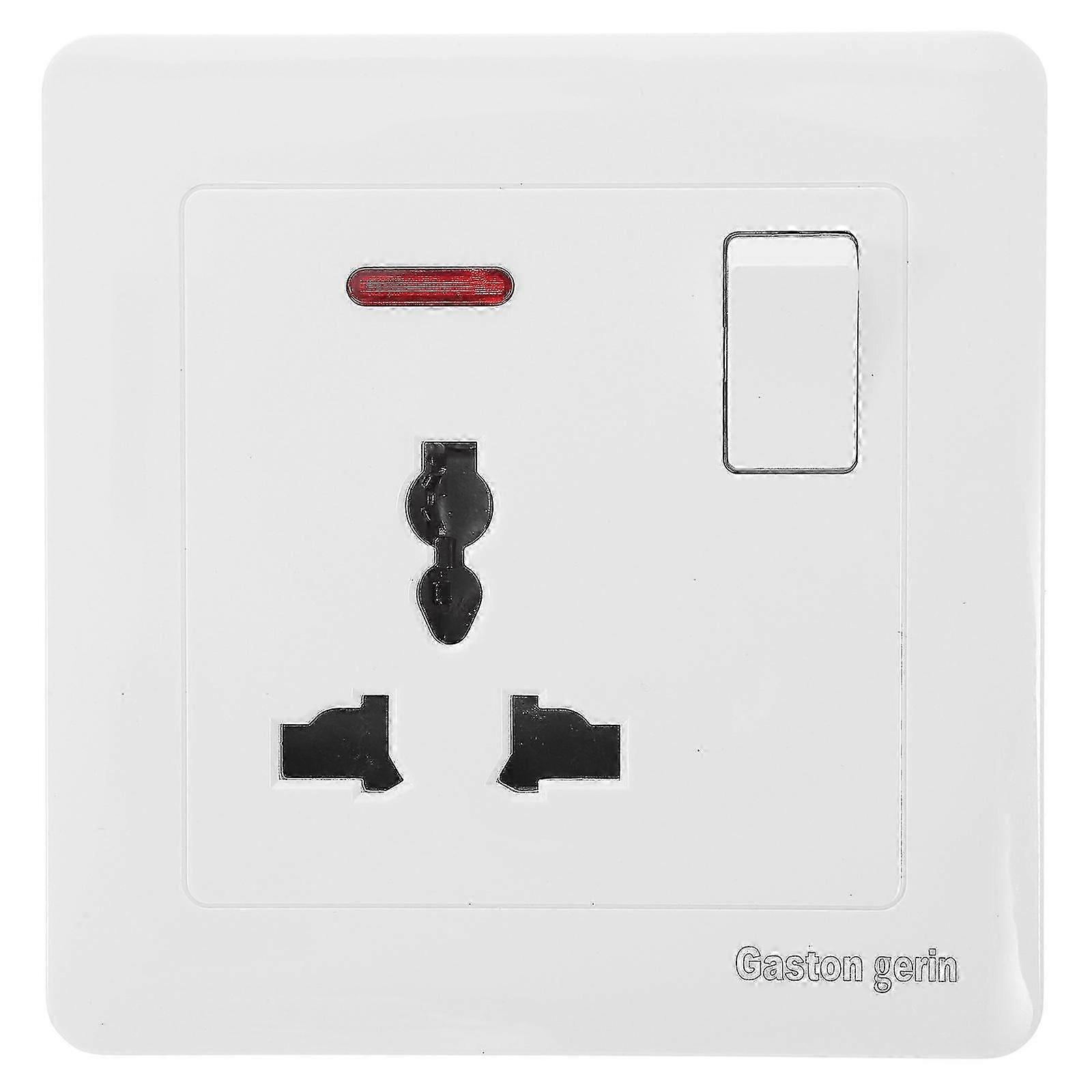 13A Multi-function Square Foot Socket UK Wall Outlet with Switch 146 British Standard Wall Socket (3 Holes)
