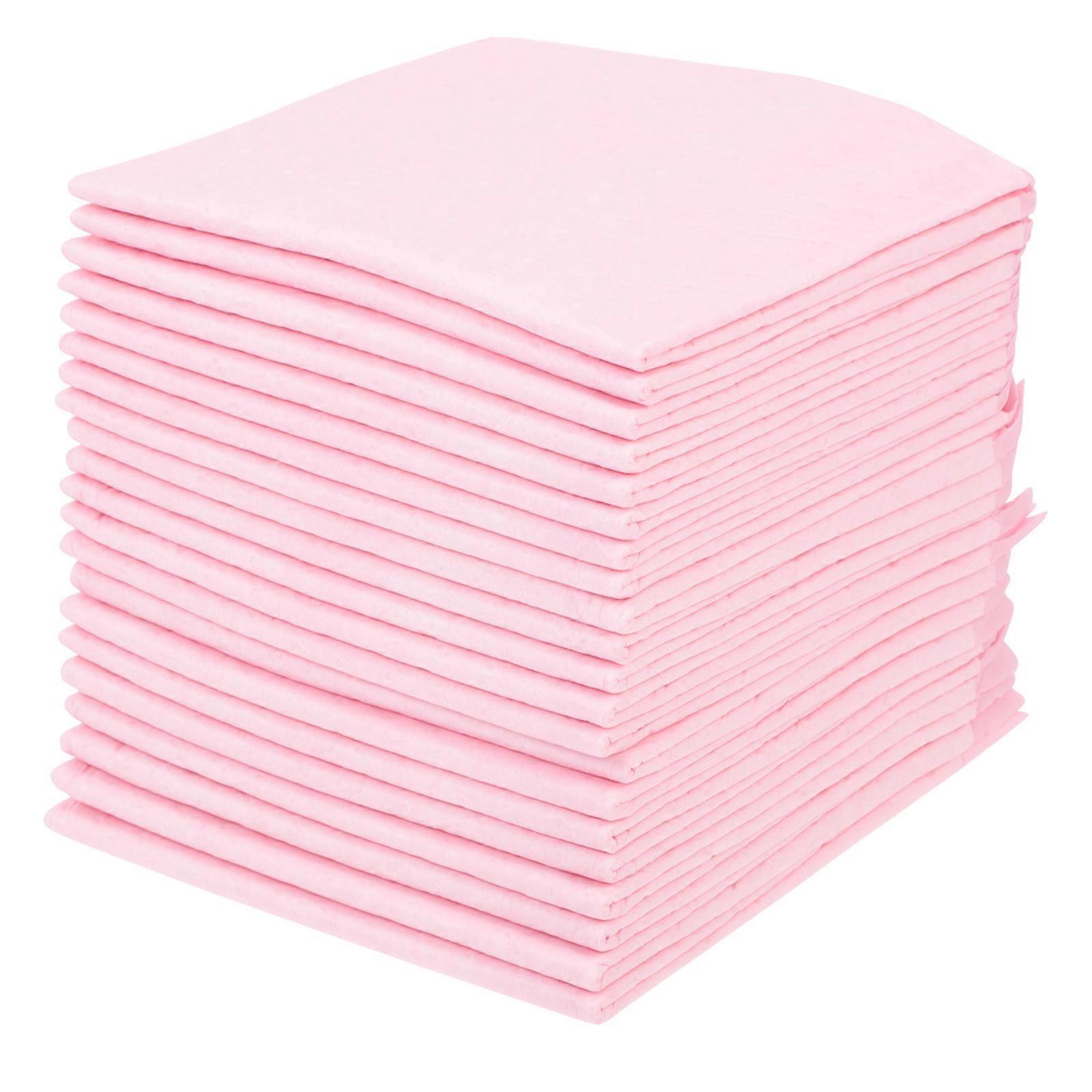 100Pack Disposable Pet Pee Mats Leakproof Cushions Indoor Use Pink Non-Woven Fabric