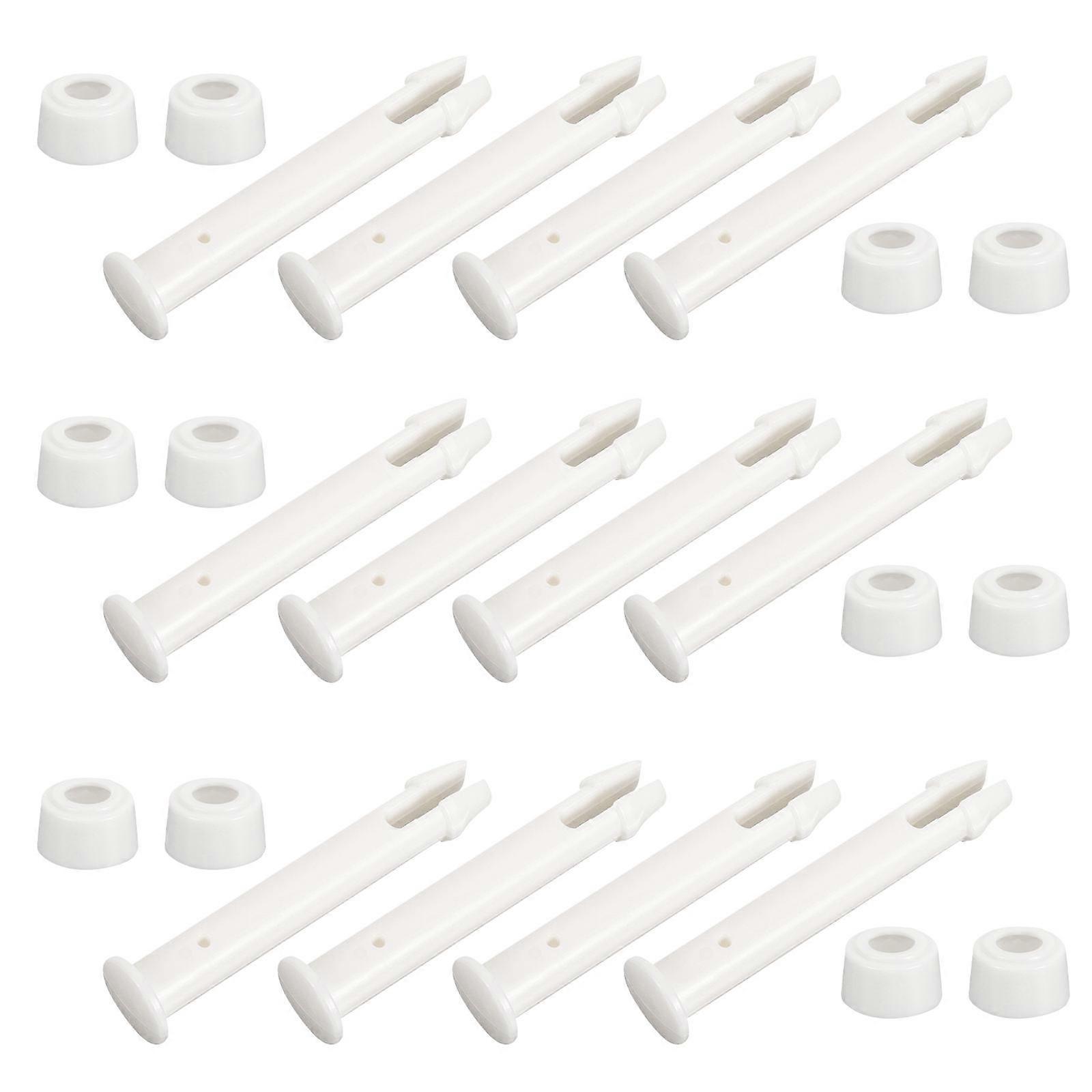White Plastic Connection Pins for Swimming Pool with Sealing Strips 12 Pieces 2.36 Inch