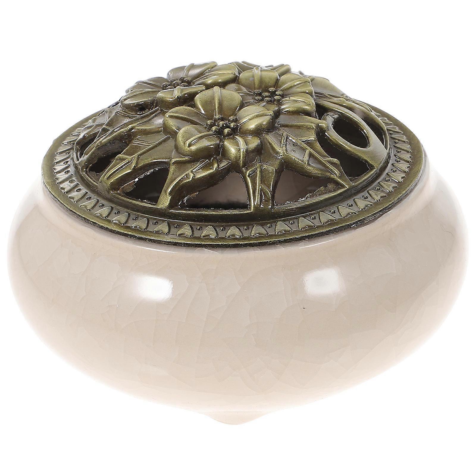 Ceramic Cone Incense Burner for Adults in 10.00X7.40X7.20CM with Shape and Heat Dissipation Function 1Pack