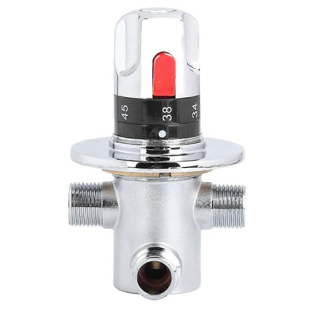 1-Piece Brass Thermostatic Mixing Valve for Hot and Cold Water, Home Temperature Control for Water Heaters