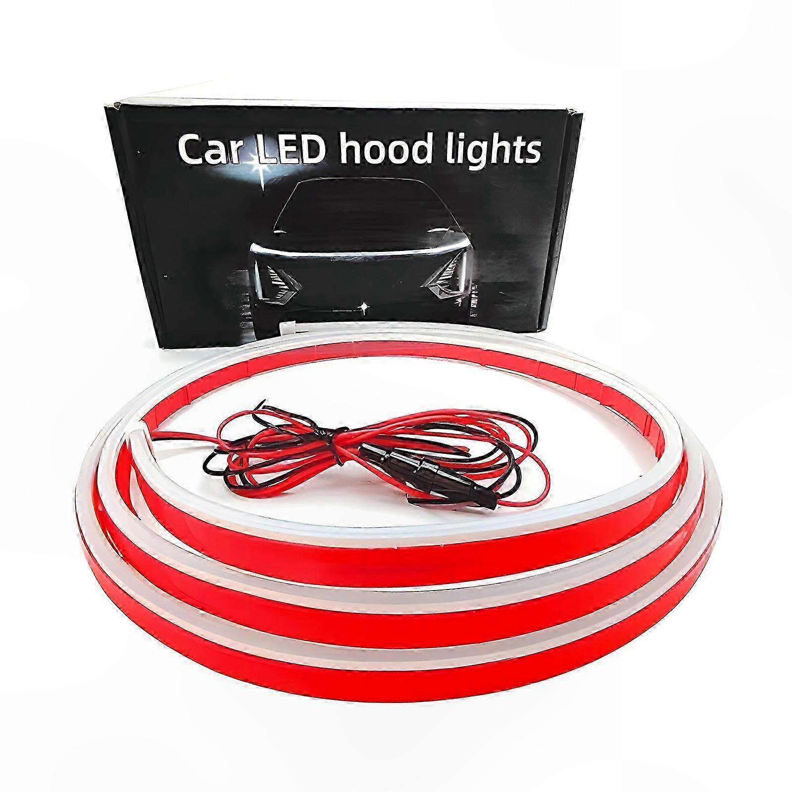 Car Hood LED Strips Lights Universal Flexible Dynamic Scan Start Up Hood Ambient Lamp Waterproof for Car SUV