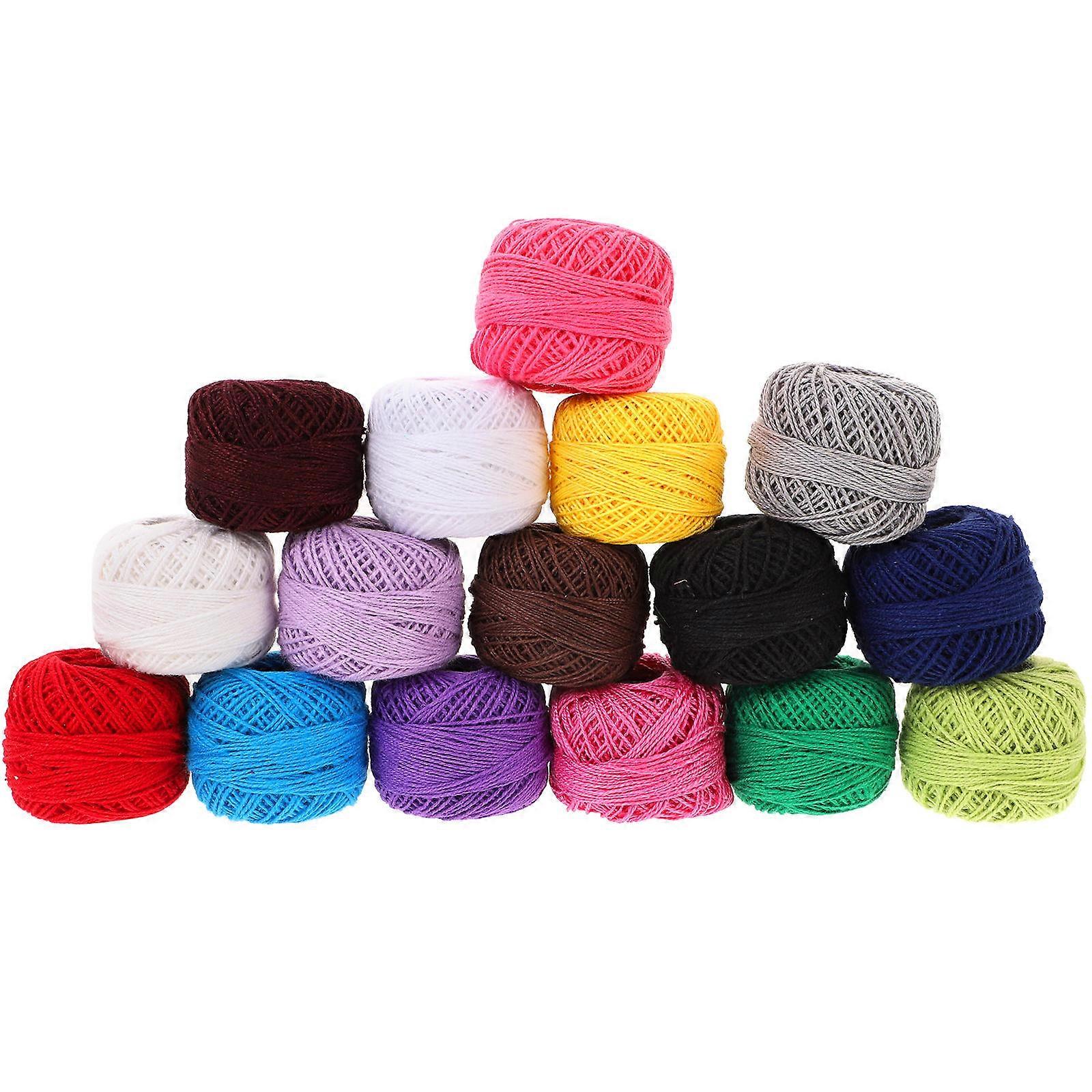 16 Pack Colorful Cotton Cross Stitch Thread Set for Embroidery and DIY Crafting Projects