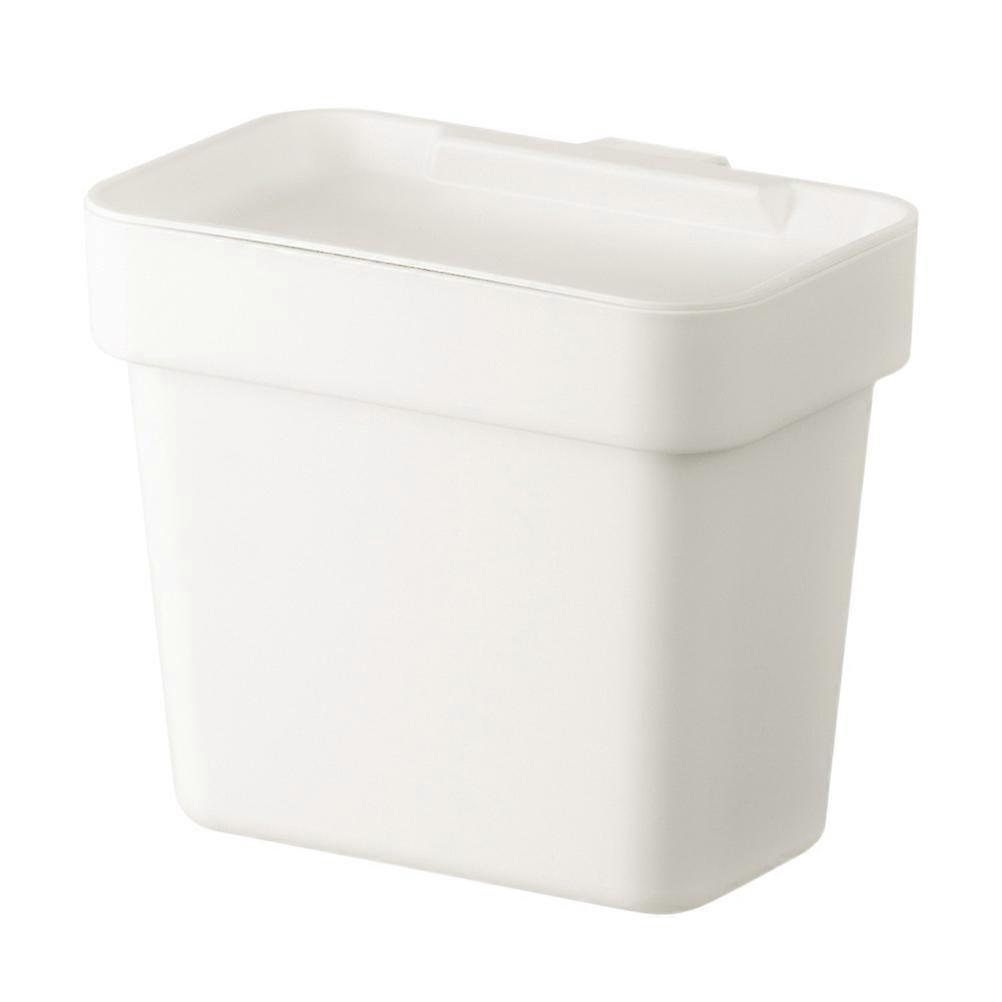 Wall Mounted Trash Can with Lid, Space Saving Design for Kitchen, Bathroom, or Cabinet Door – Modern White Garbage Bin