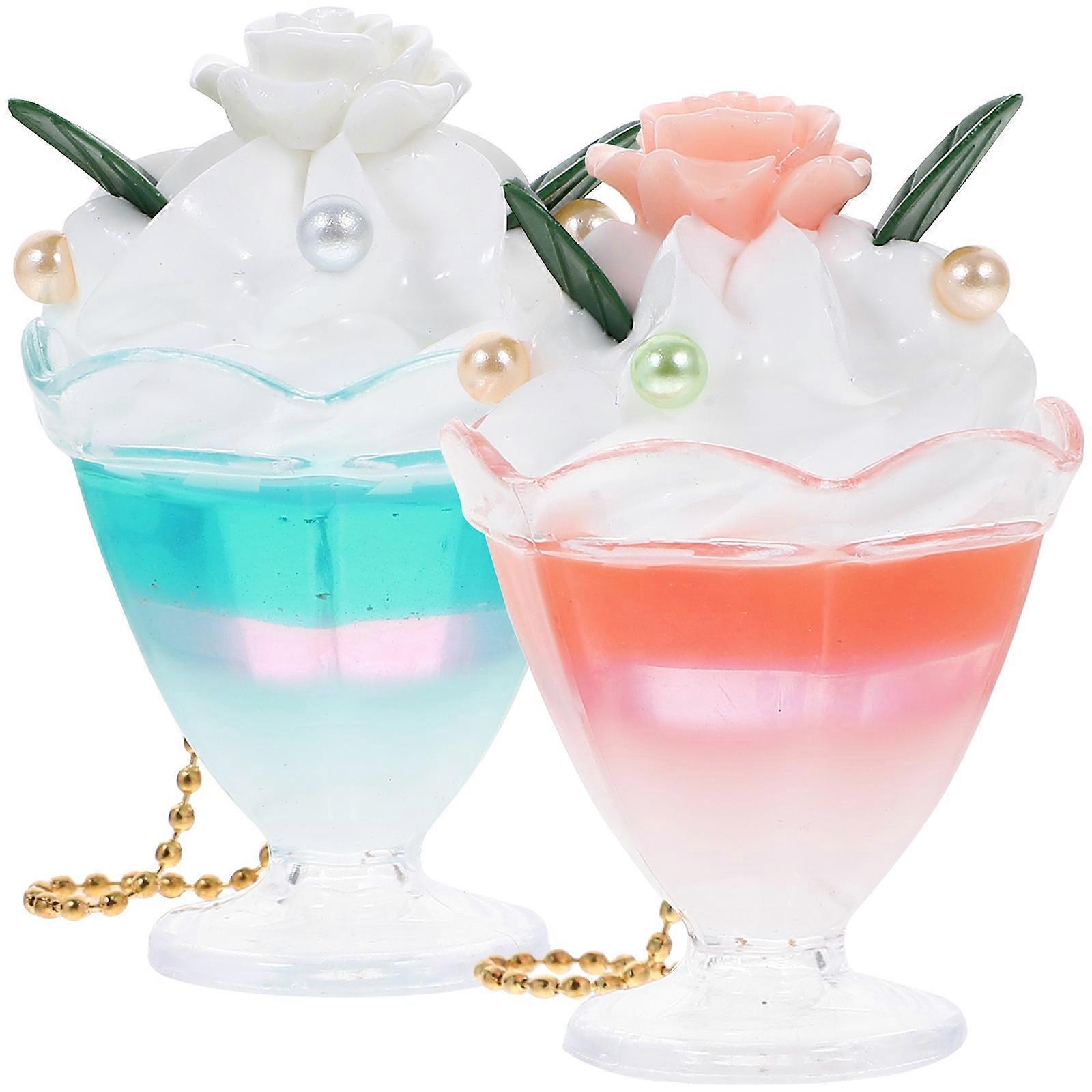 Creative Ice Cream Bag Pendant Charms For Friends Summer Occasions Hexagonal Decorative 4Pcs