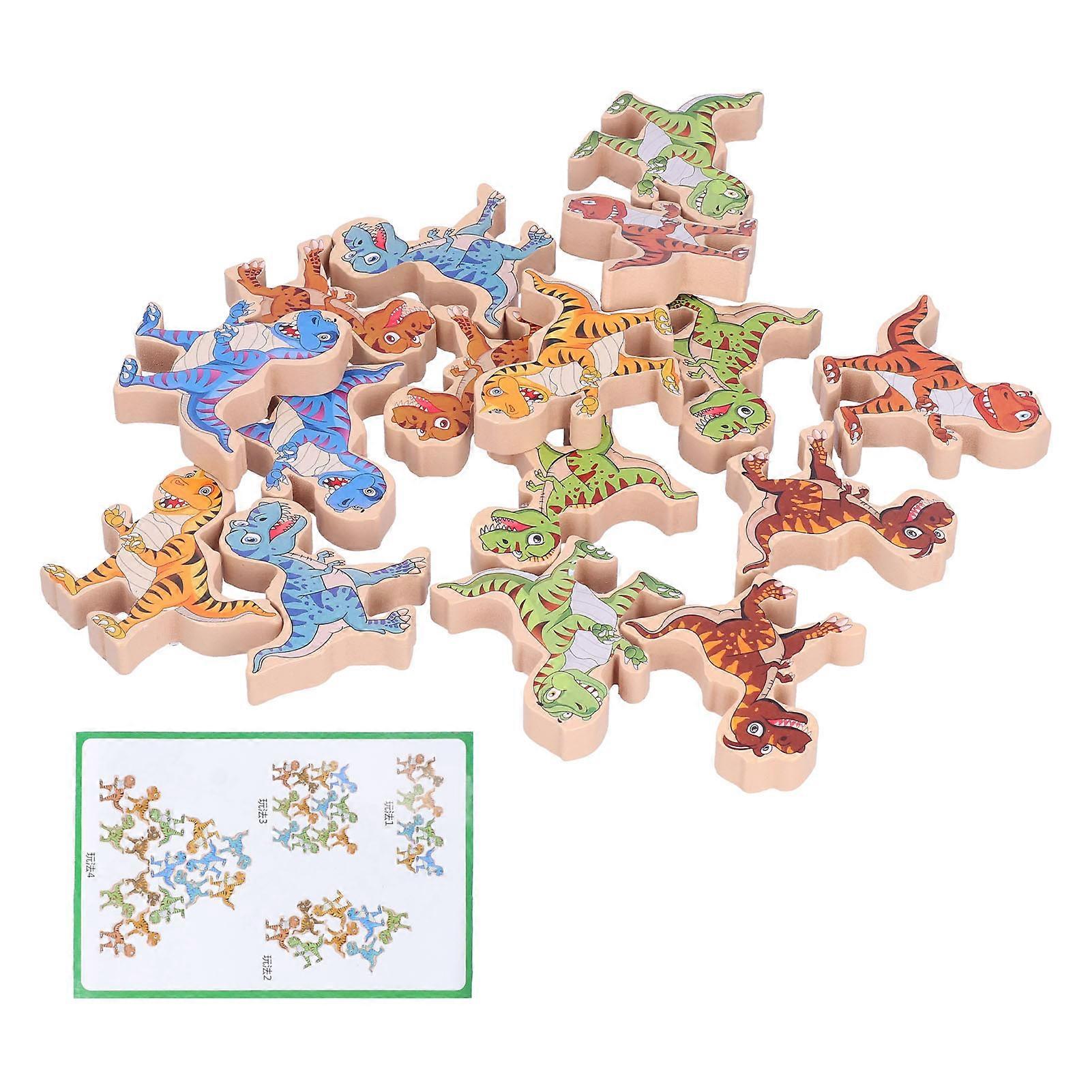 Dinosaur nce Blocks Wooden Parent Child Interactive Interesting Board Game for Child