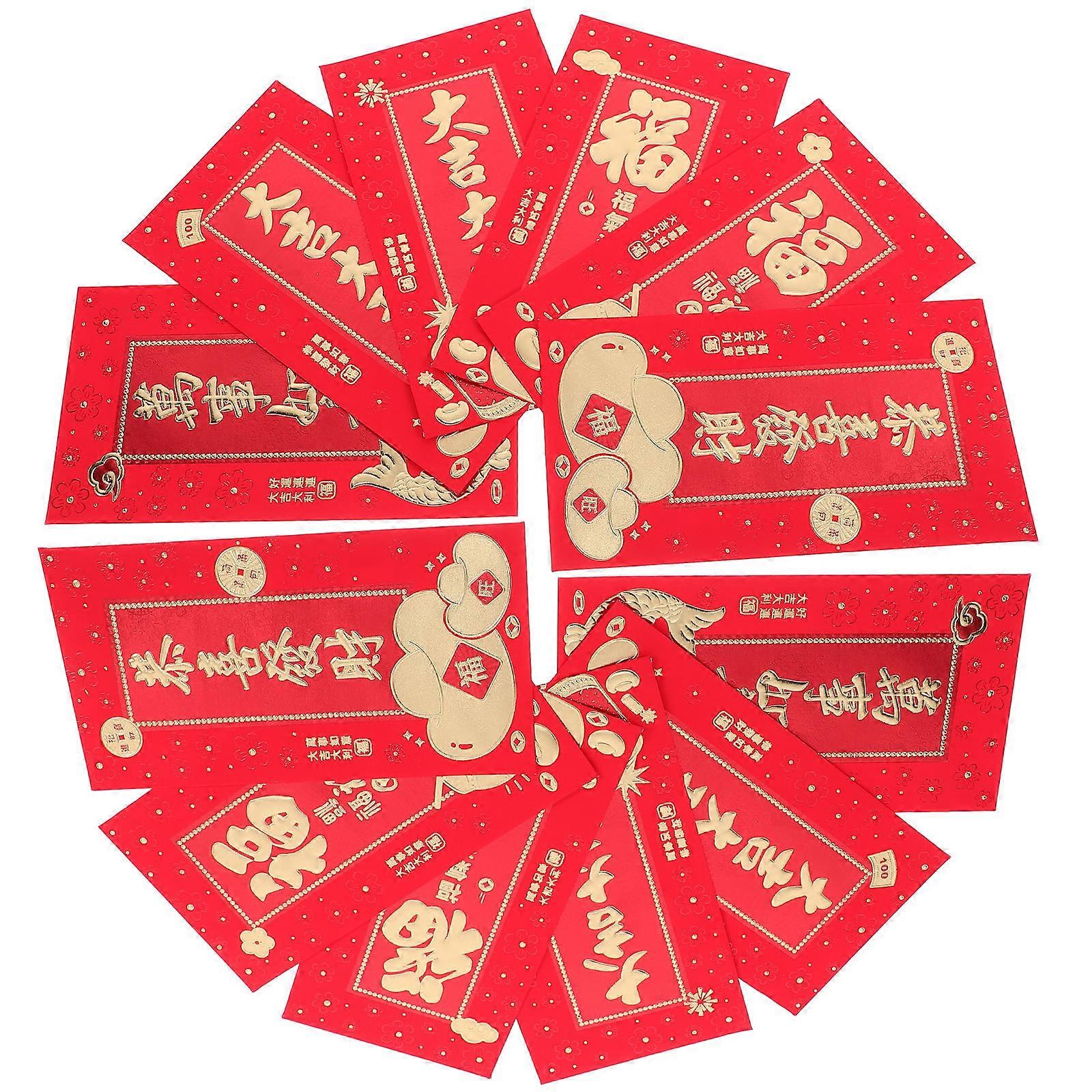 Red Paper Envelopes for New Year Celebrations with 2025 Bags