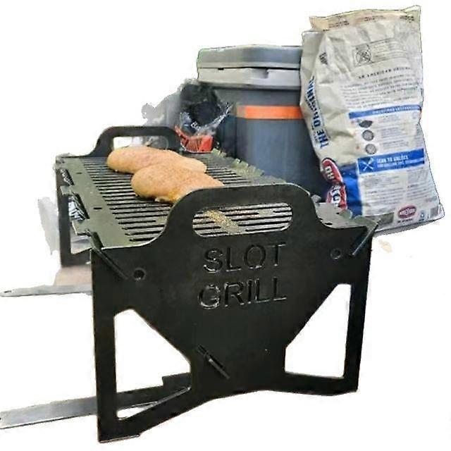 Slot Grill - Collapsible BBQ Grill for Easy Storage Steel, Tool-Free Setup, Lightweight & Compact, Portable Slot Grills BBQ Collapsible for Camping, T