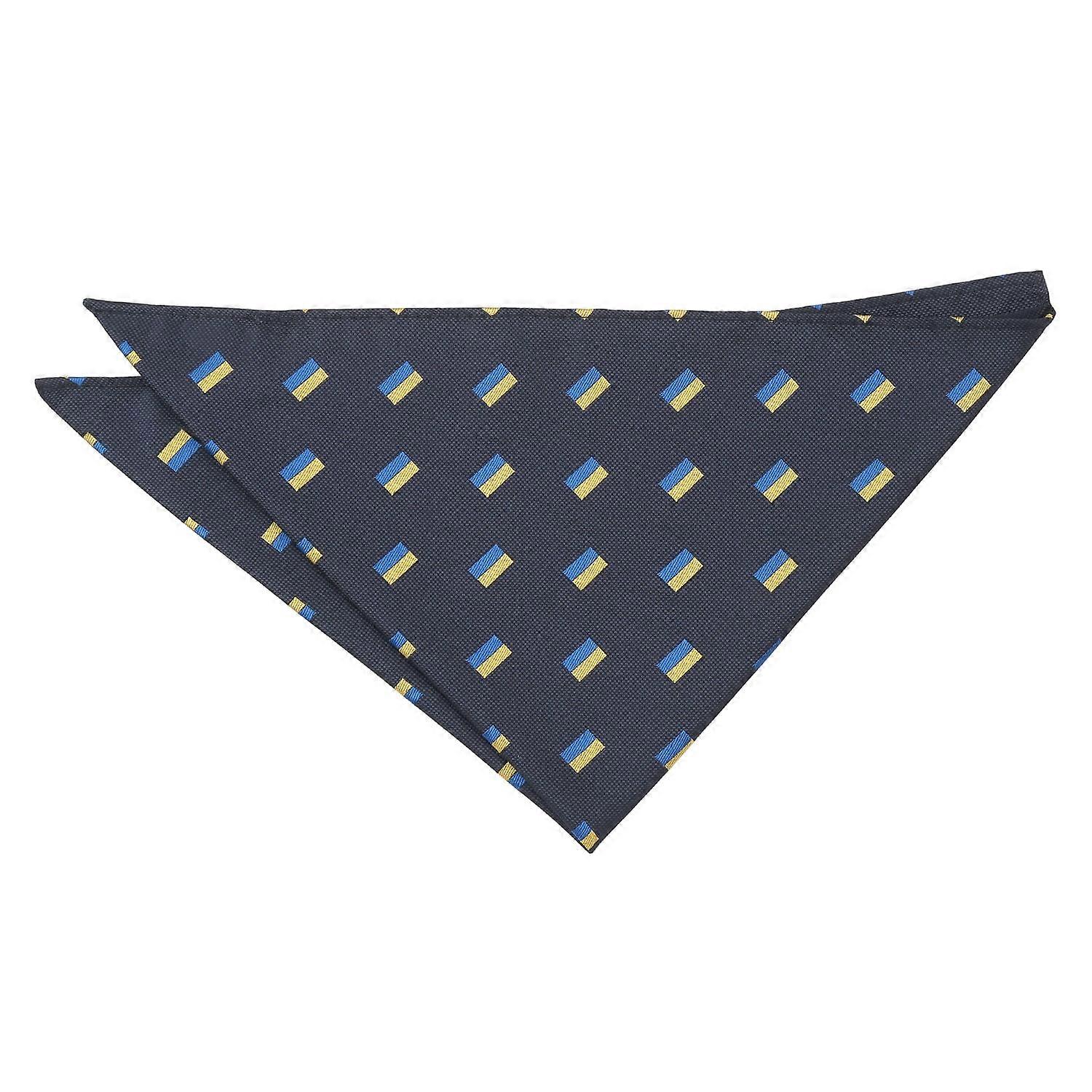 Navy Blue Ukrainian Flag Embroidered Pocket Square