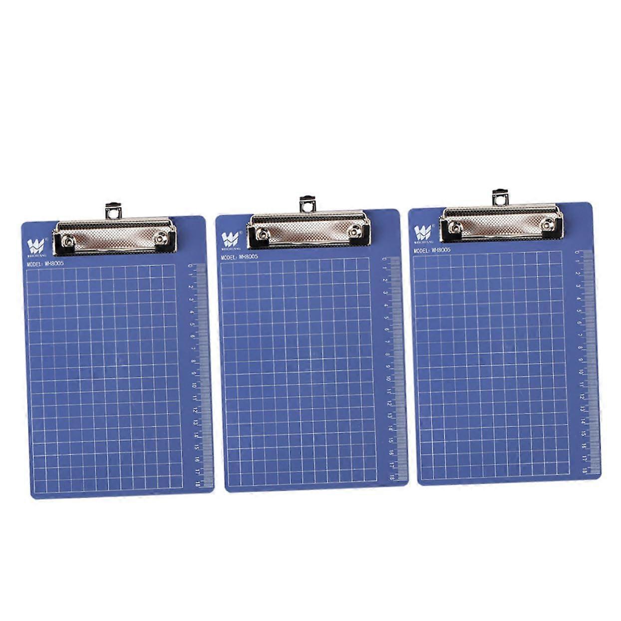 Pack of 3 A5 Plastic Clipboards  Ideal for Catering and Office in Blue