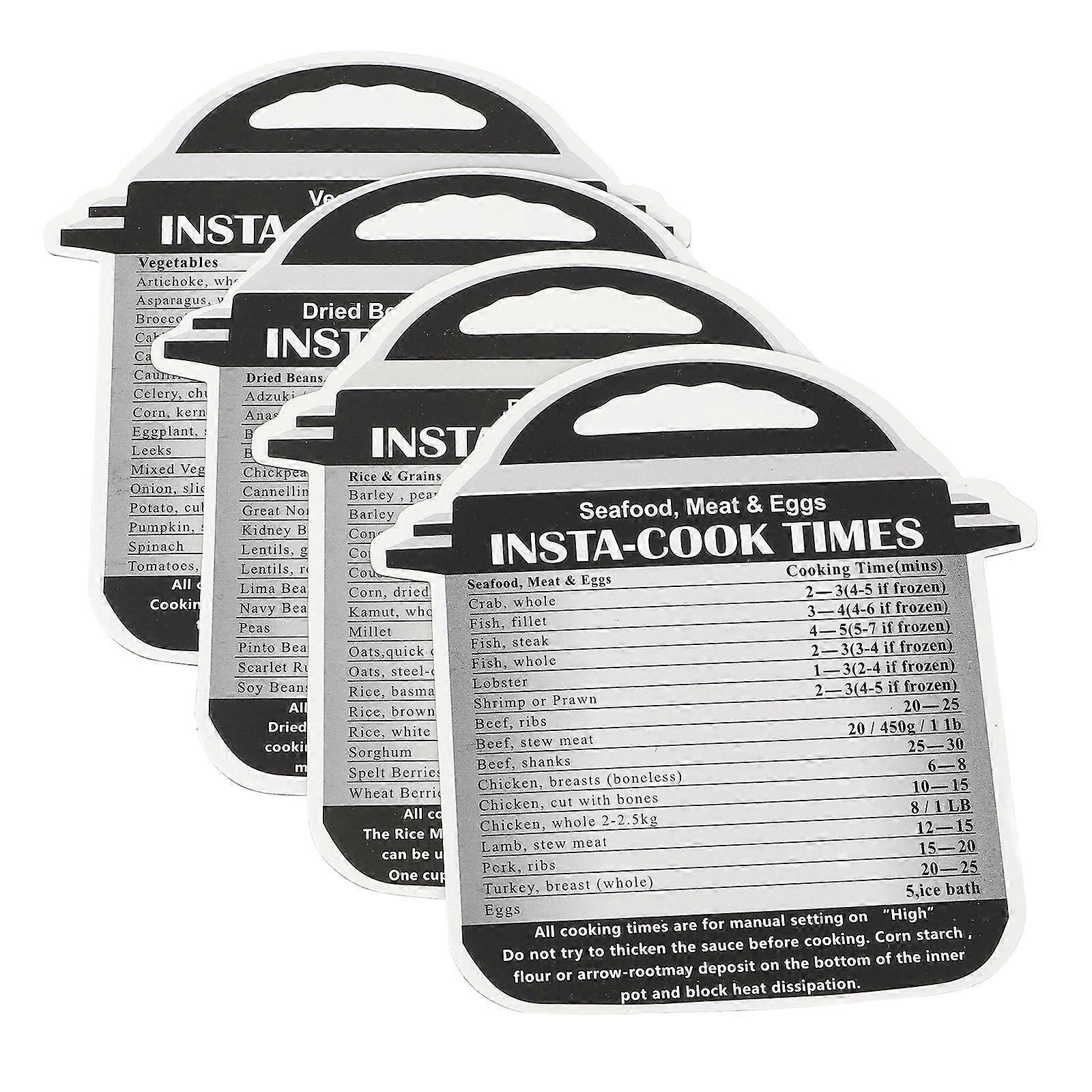 Magnetic Sticker for Fridge with 4 Cooking Time Sheets Grey Soft Magnetic and Coated Paper