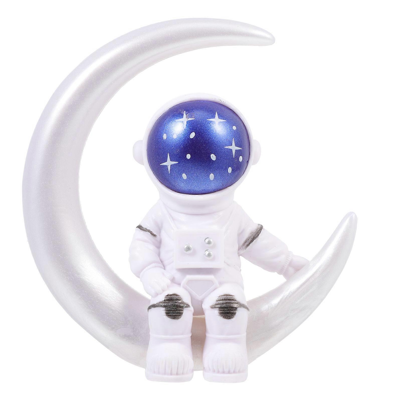 Design Resin Astronaut Figurine For Home Office Display 8X7.5X3.5CM Blue Creative Ornament 1Pc