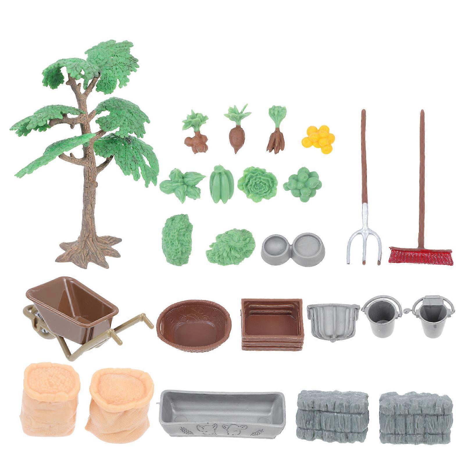 PVC Cartoon Farm Ornament Decorative Teaching Tool Ideal For Children Living Room 15.5X12.5X6CM Realistic 1 Set