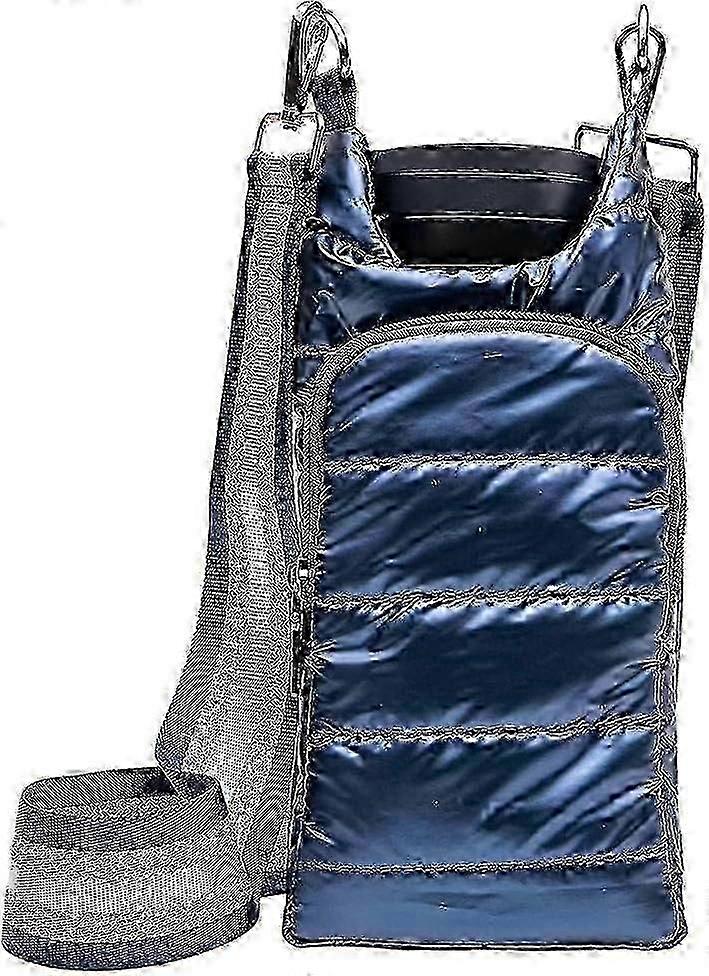 Puffer Water Bottle Carrier Bag, Insulated Crossbody Water Bottle Holder with Strap and Sling for Hiking Travel