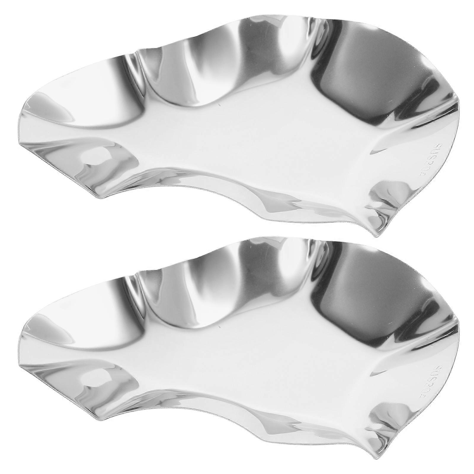 Oyster Plate Stainless Steel for Holding Use 2Pcs Multi-Functional Kitchen Tool