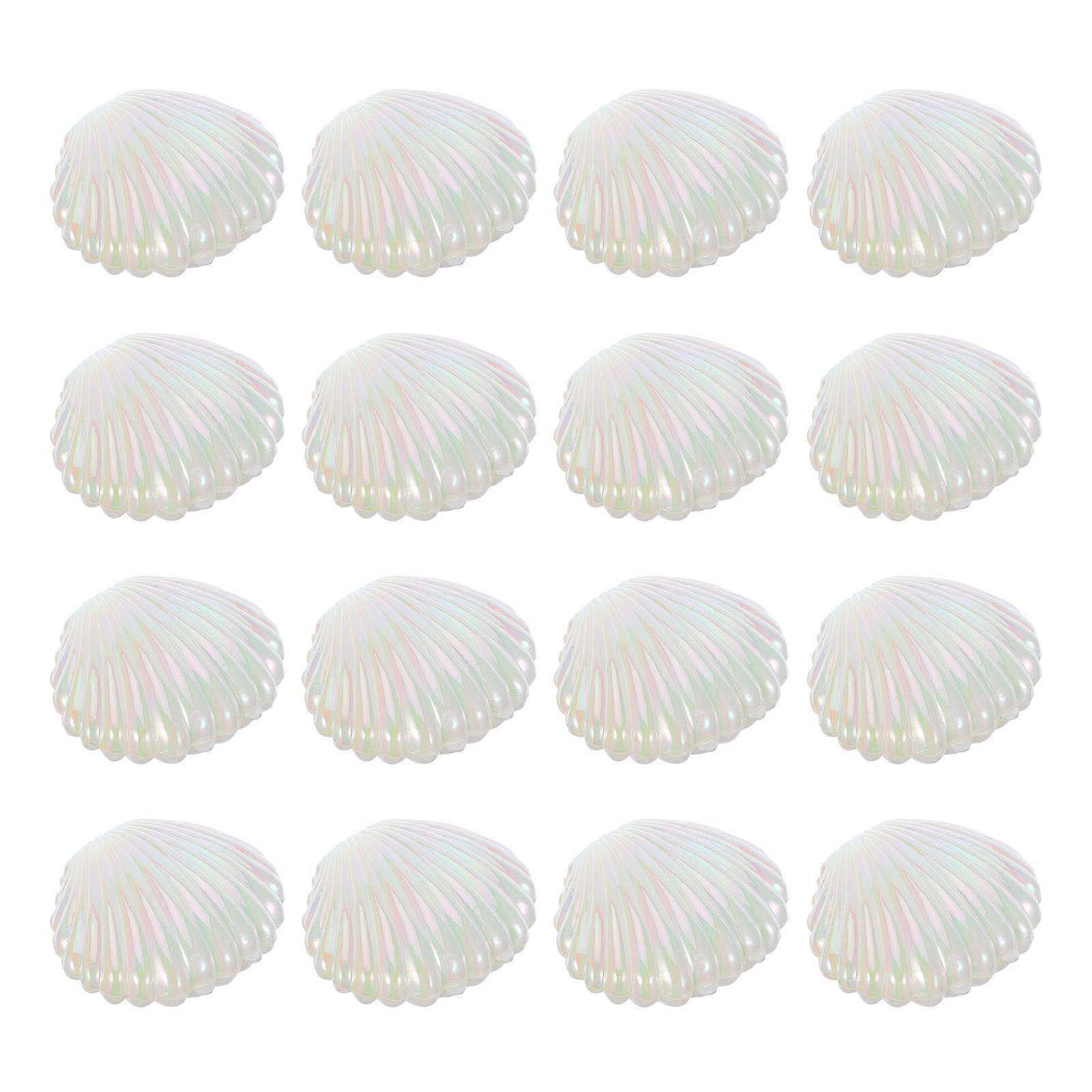 24pcs Pearlized Seashell Candy Boxes Plastic Wedding Party Favor Containers Jewelry Storage Box Plastic Containers For Ocean Themed Party Decorations