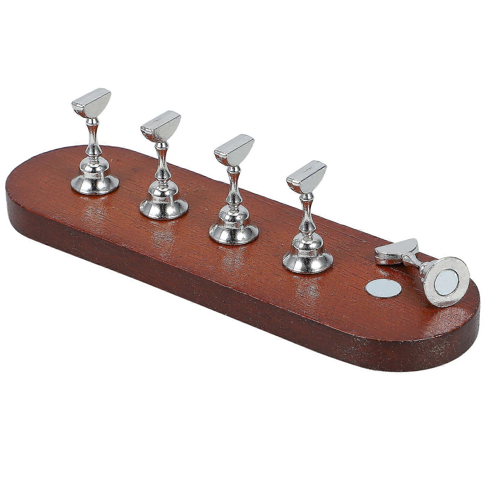 1 Set Nail Display Stand Wood Practice Base Fake Nail Organizer Holder Manicure Tool