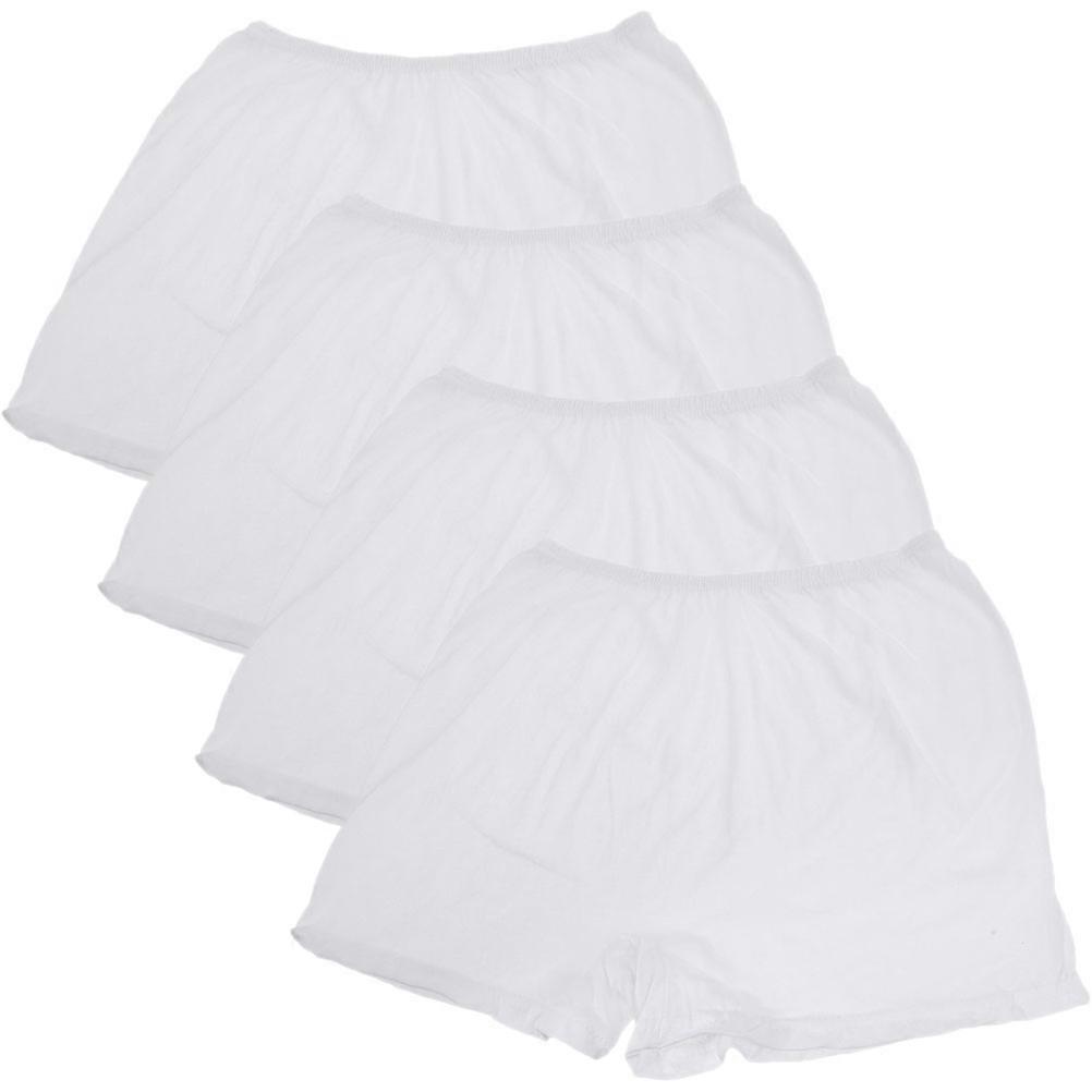 Disposable Cotton Underwear For Men And Women In White Color Suitable For SPA Travel And Massage Activities With Elastic Waist And 4Pcs Pack