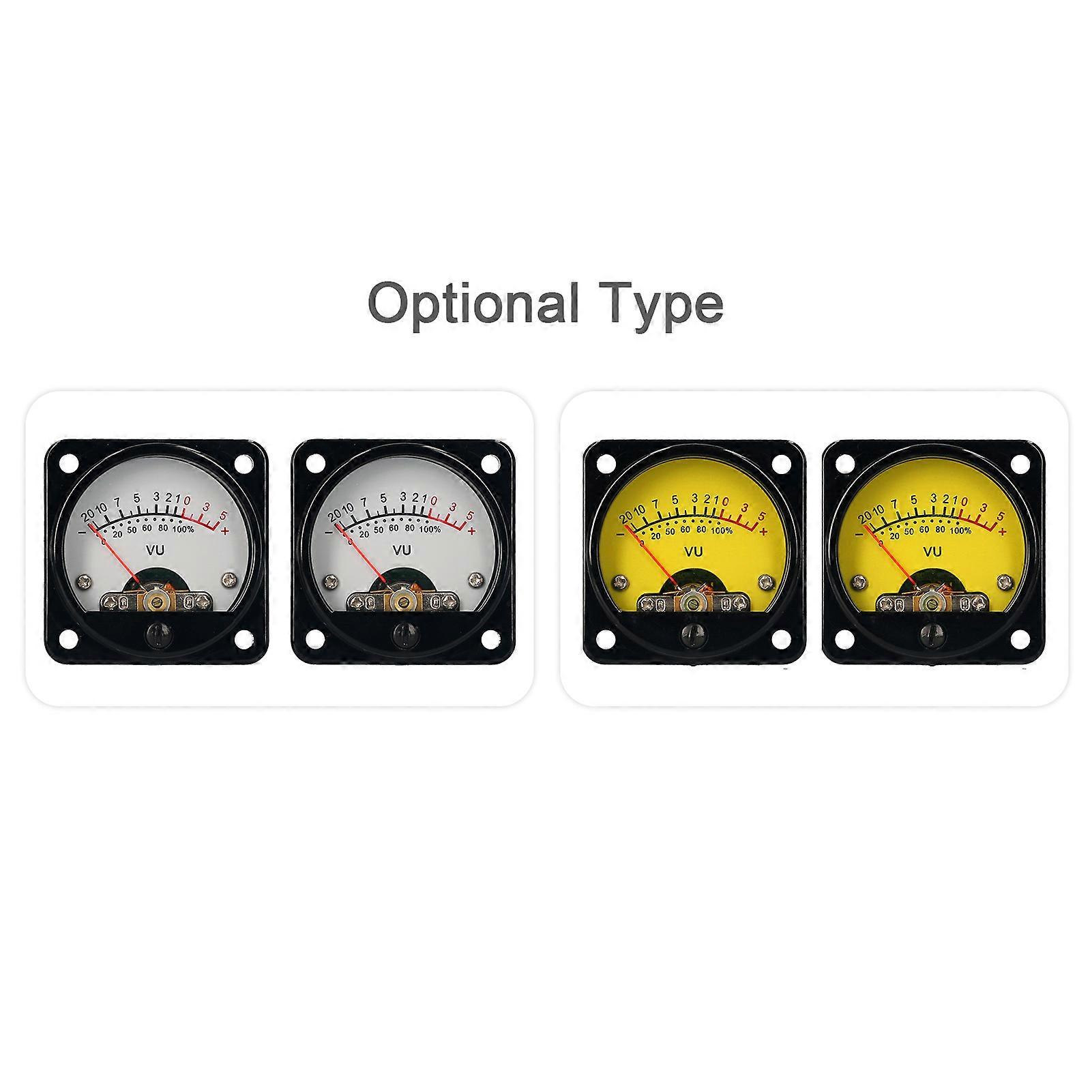 VU 2 Pcs Power Amplifier Portable DB High Precision VU Warm Yellow Backlight Sound Level Meter with Driver Board