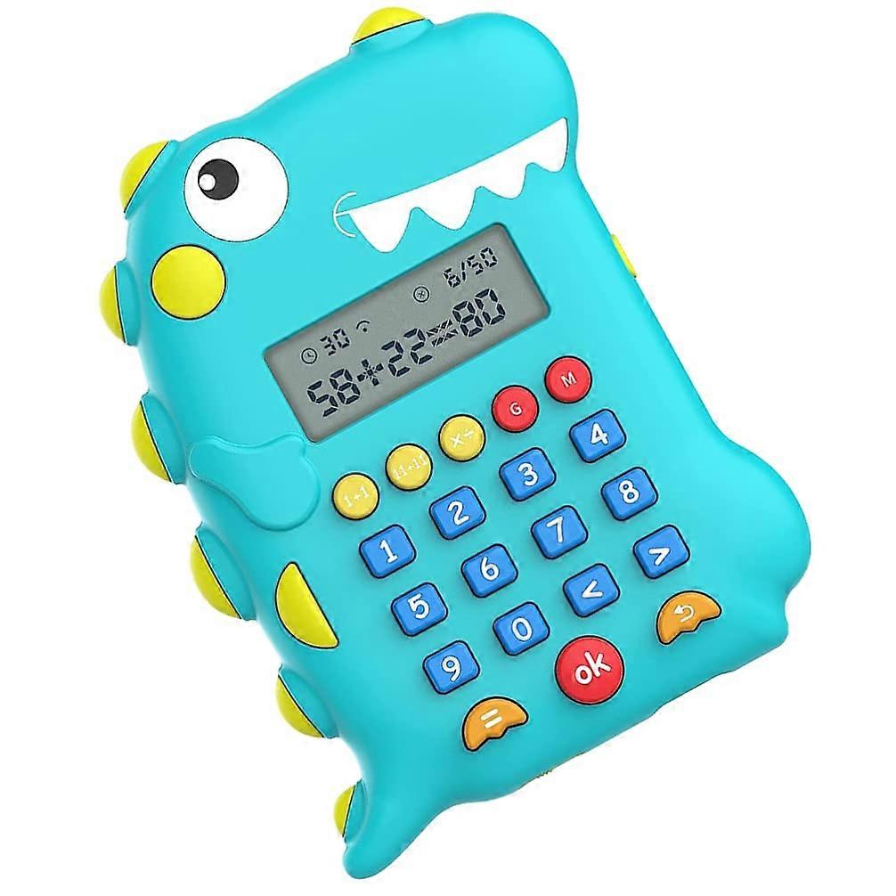 Kids Dinosaur Shape Calculator | Sky Blue Cartoon Math Learning Device | Early Education Office Desk Calculator