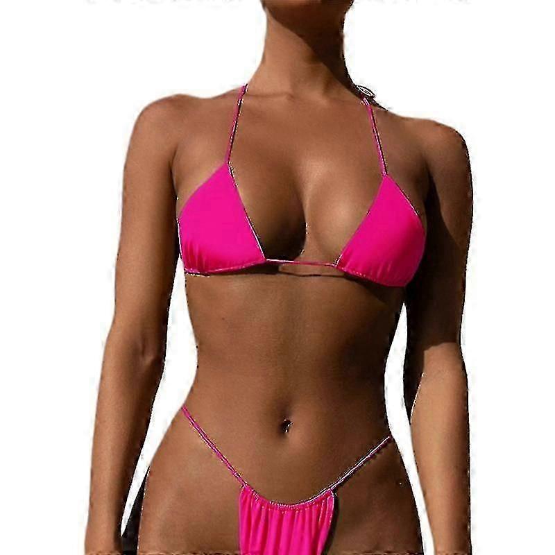Lace-Up Bikini Set - Sexy Solid Colour Two-Piece Swimsuit for Women by WEI KE