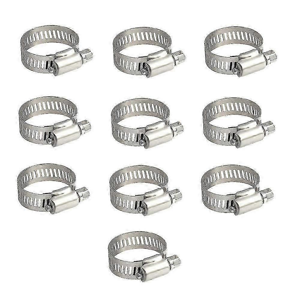 For 10pcs Set Adjustable 16-25mm Hose Clips Pipe Clamps Kits Rust Free (16-25mm)