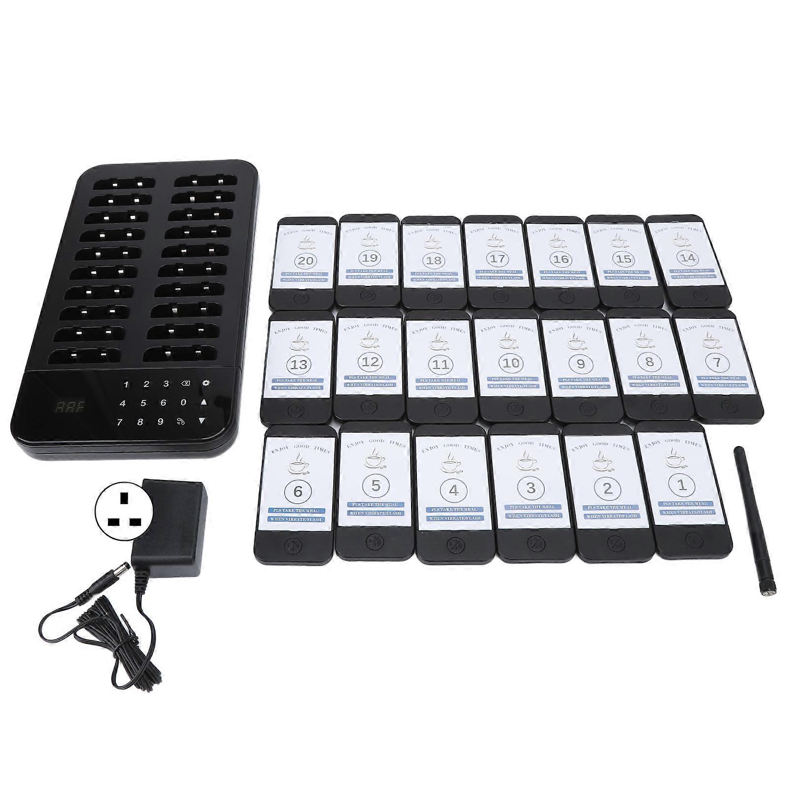 Wireless Calling System with Touch Control 3 Modes 998 Pagers for Restaurants UK Plug